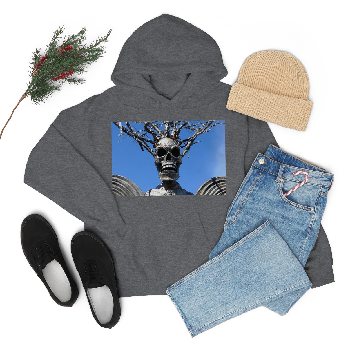 Skull Warrior Stare - Unisex Heavy Blend Hooded Sweatshirt - Fry1Productions