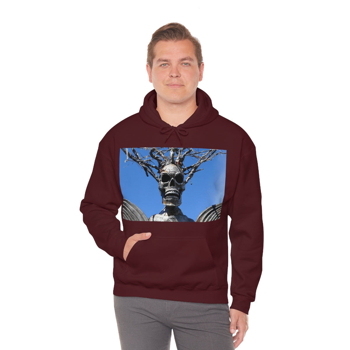 Skull Warrior Stare - Unisex Heavy Blend Hooded Sweatshirt - Fry1Productions