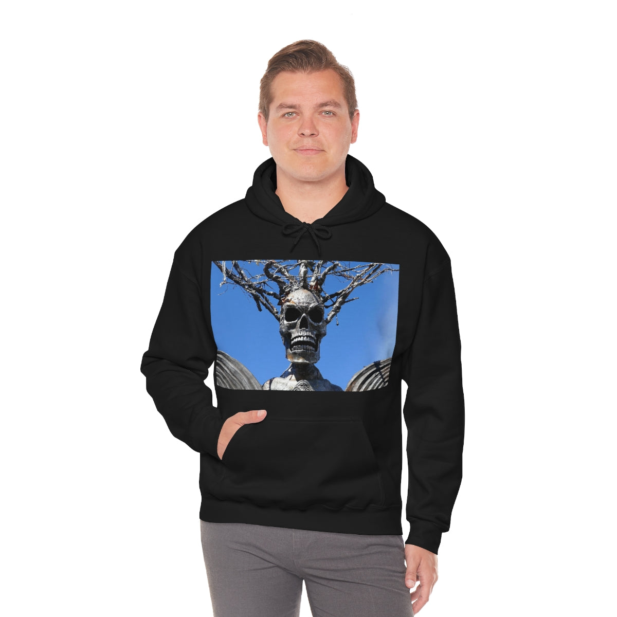 Skull Warrior Stare - Unisex Heavy Blend Hooded Sweatshirt - Fry1Productions