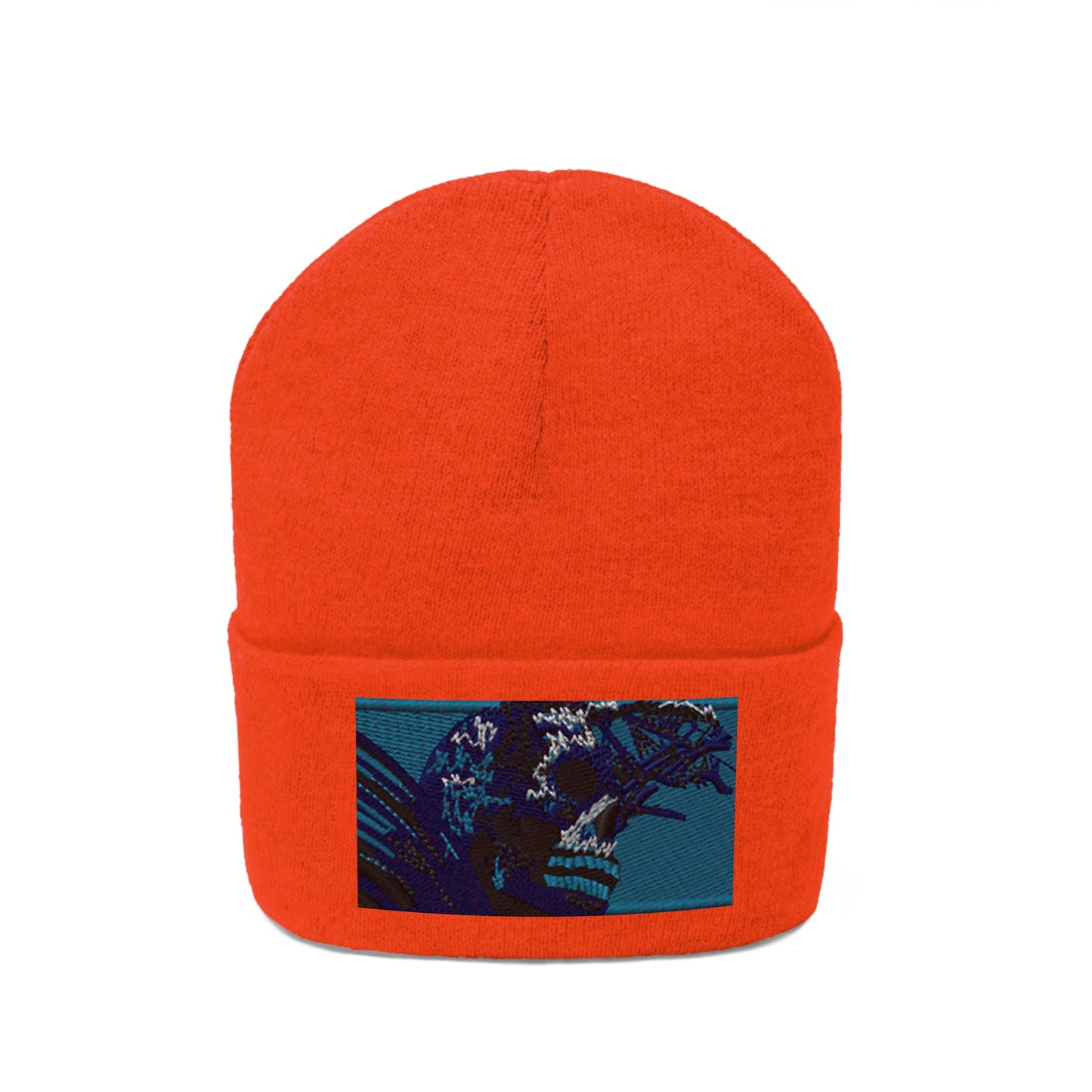 Skull Warrior (color) - Unisex Knit Beanie - Fry1Productions