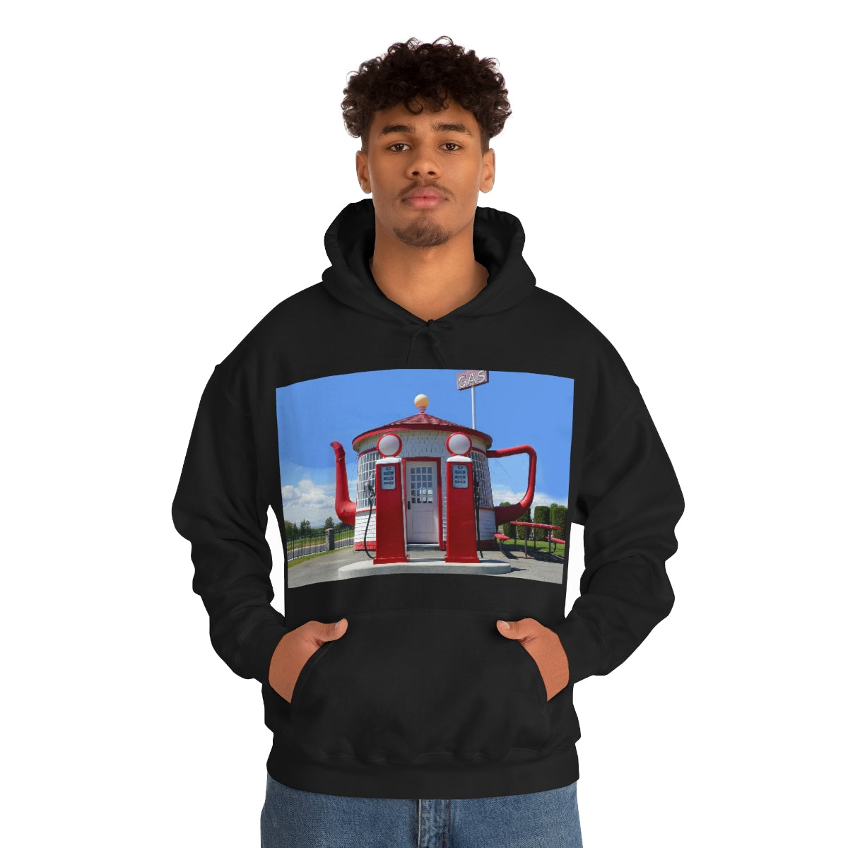 Awesome Teapot Dome Service Station - Unisex Heavy Blend Hooded Sweatshirt - Fry1Productions