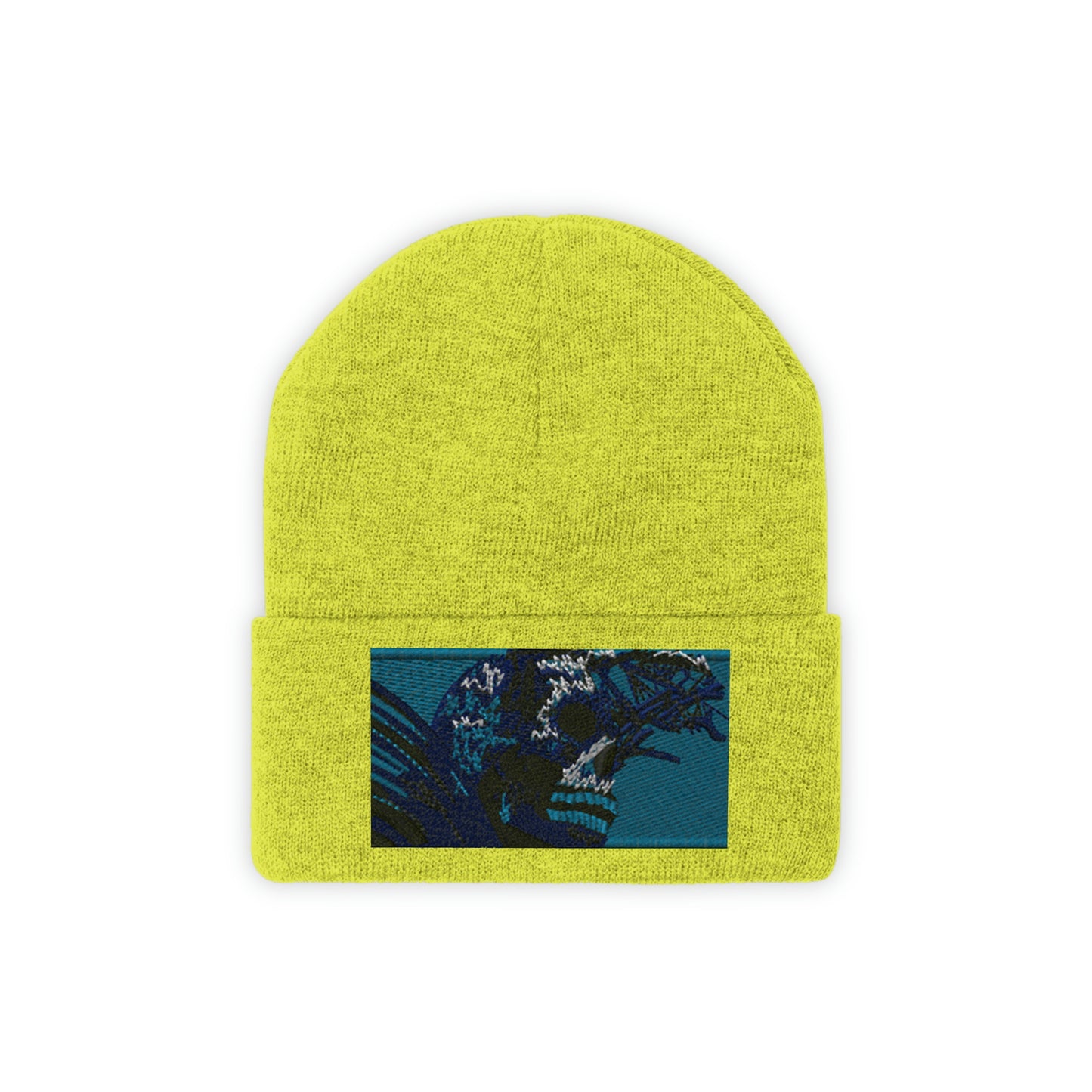 Skull Warrior (color) - Unisex Knit Beanie - Fry1Productions