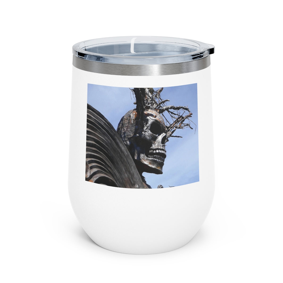 Skull Warrior - 12 oz Insulated Wine Tumbler - Fry1Productions