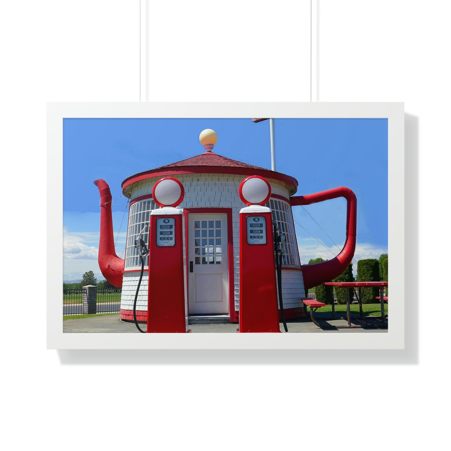 Awesome Teapot Dome Service Station - Framed Horizontal Poster - Fry1Productions