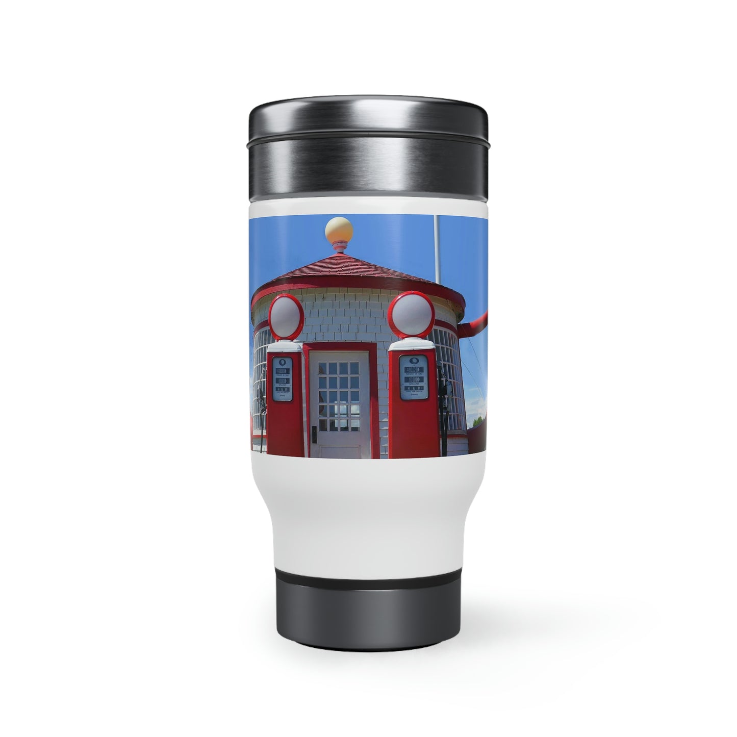 Awesome Teapot Dome Service Station - Stainless Steel Travel Mug with Handle, 14oz - Fry1Productions