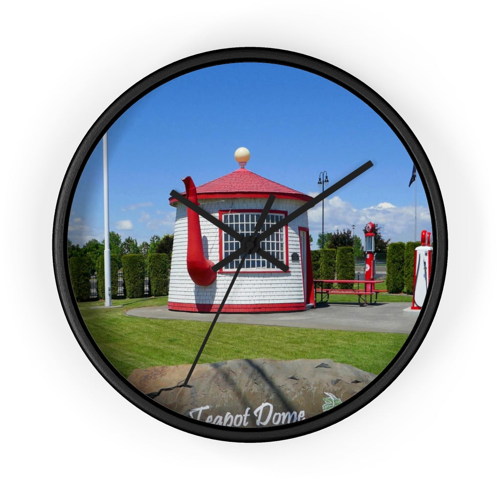 "Teapot Dome Memorial Park" - 10" Wooden Frame Wall Clock - Fry1Productions