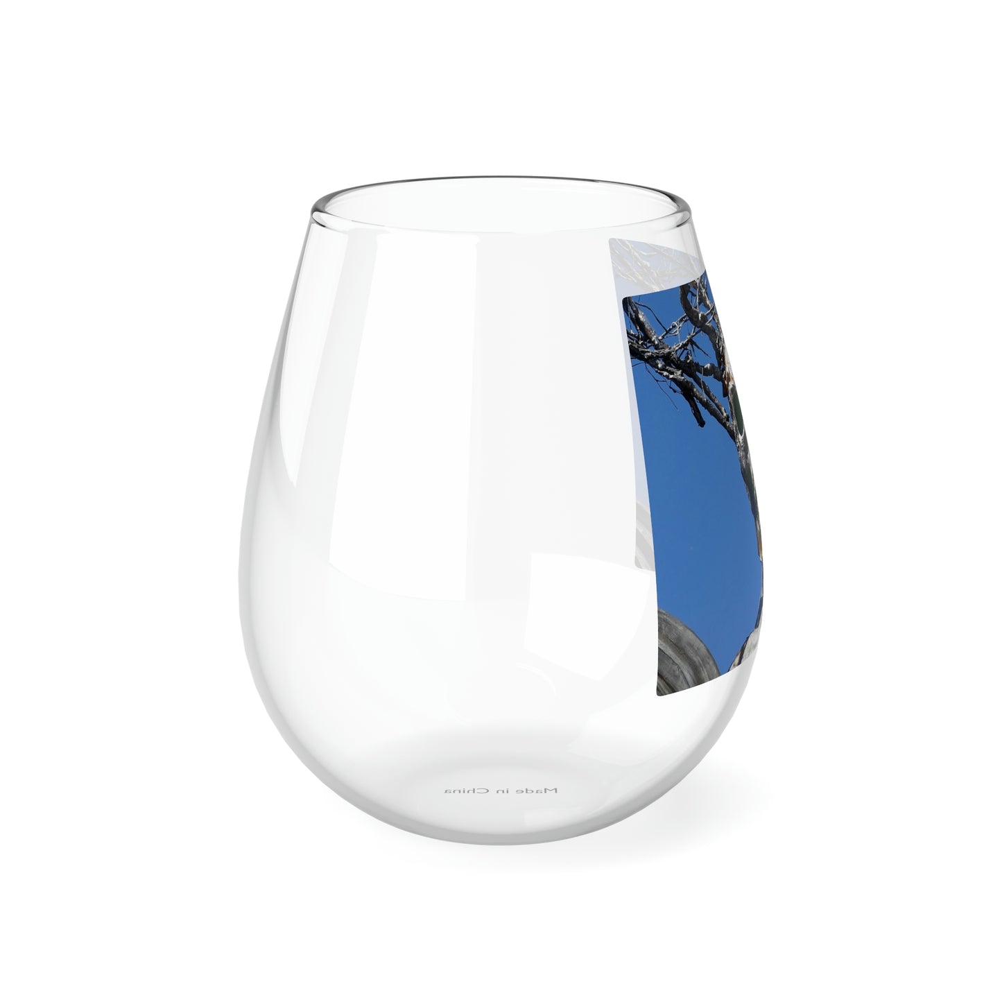 Skull Warrior Stare - Stemless Wine Glass, 11.75 oz - Fry1Productions