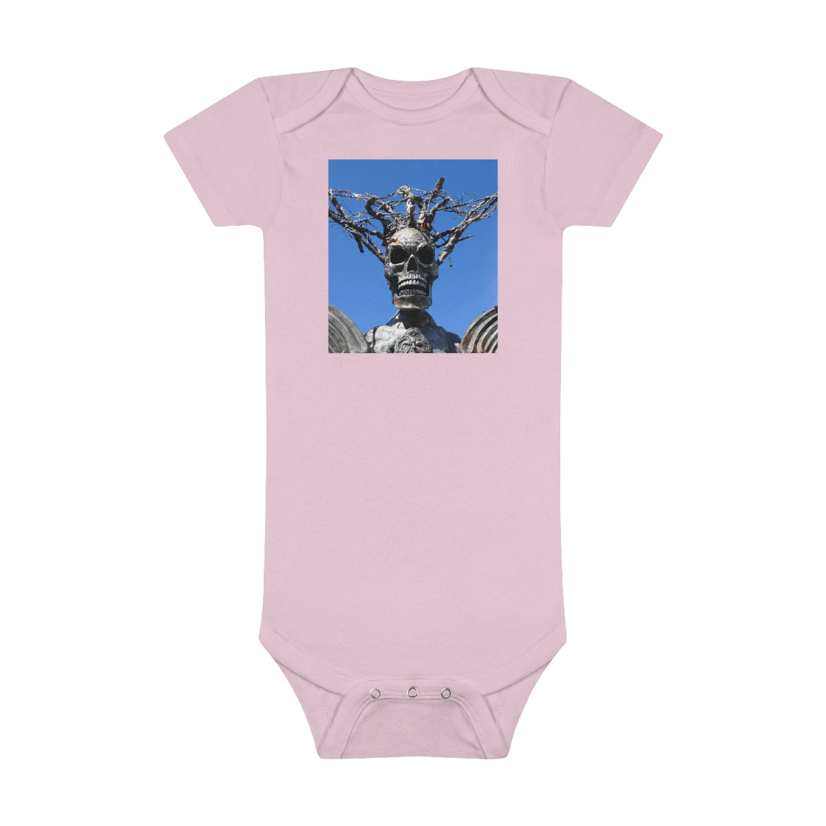 Skull Warrior Stare - Baby Short Sleeve Onesie - Fry1Productions