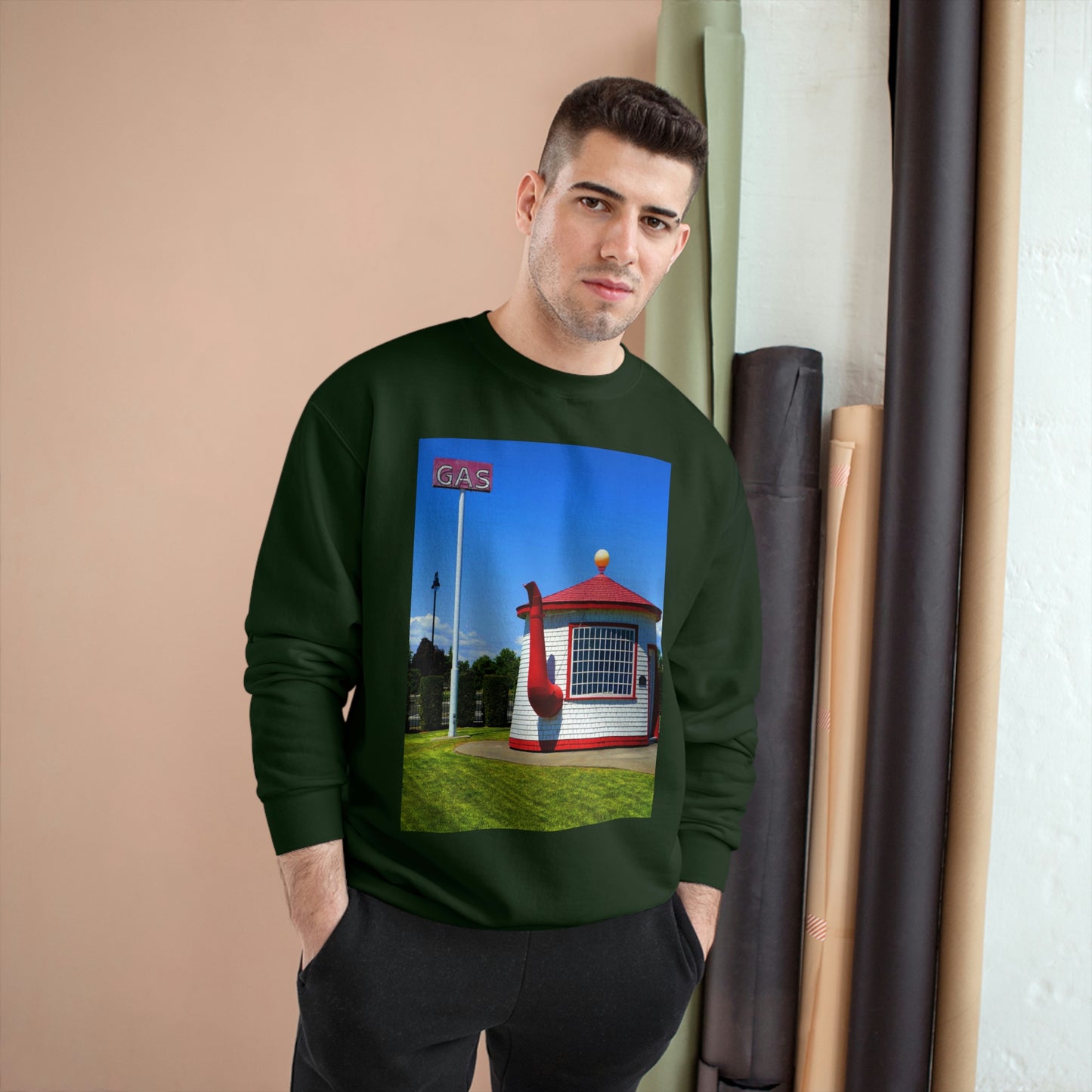 Historic Teapot Dome Service Station - Champion Sweatshirt - Fry1Productions