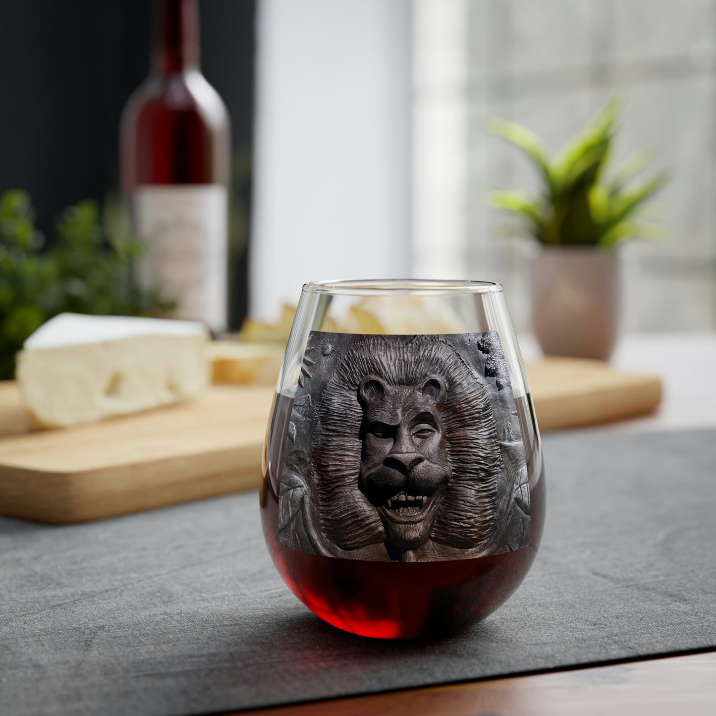 Lion's Friends Forever - Stemless Wine Glass, 11.75 oz - Fry1Productions