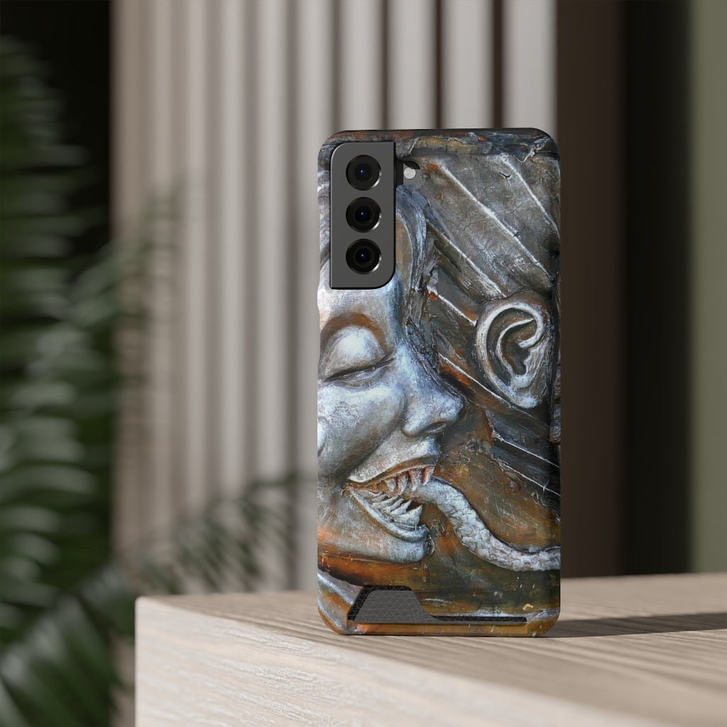 "Snakily Speaking" - Galaxy S22 S21 & iPhone 13 Case With Card Holder - Fry1Productions