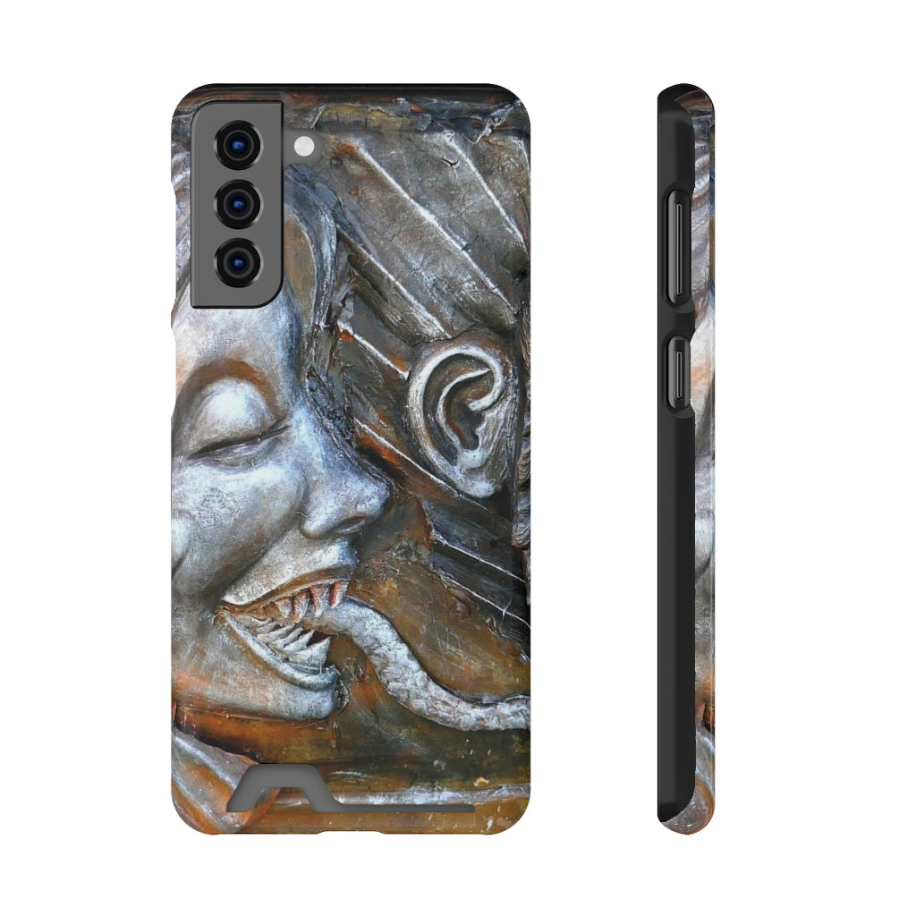"Snakily Speaking" - Galaxy S22 S21 & iPhone 13 Case With Card Holder - Fry1Productions
