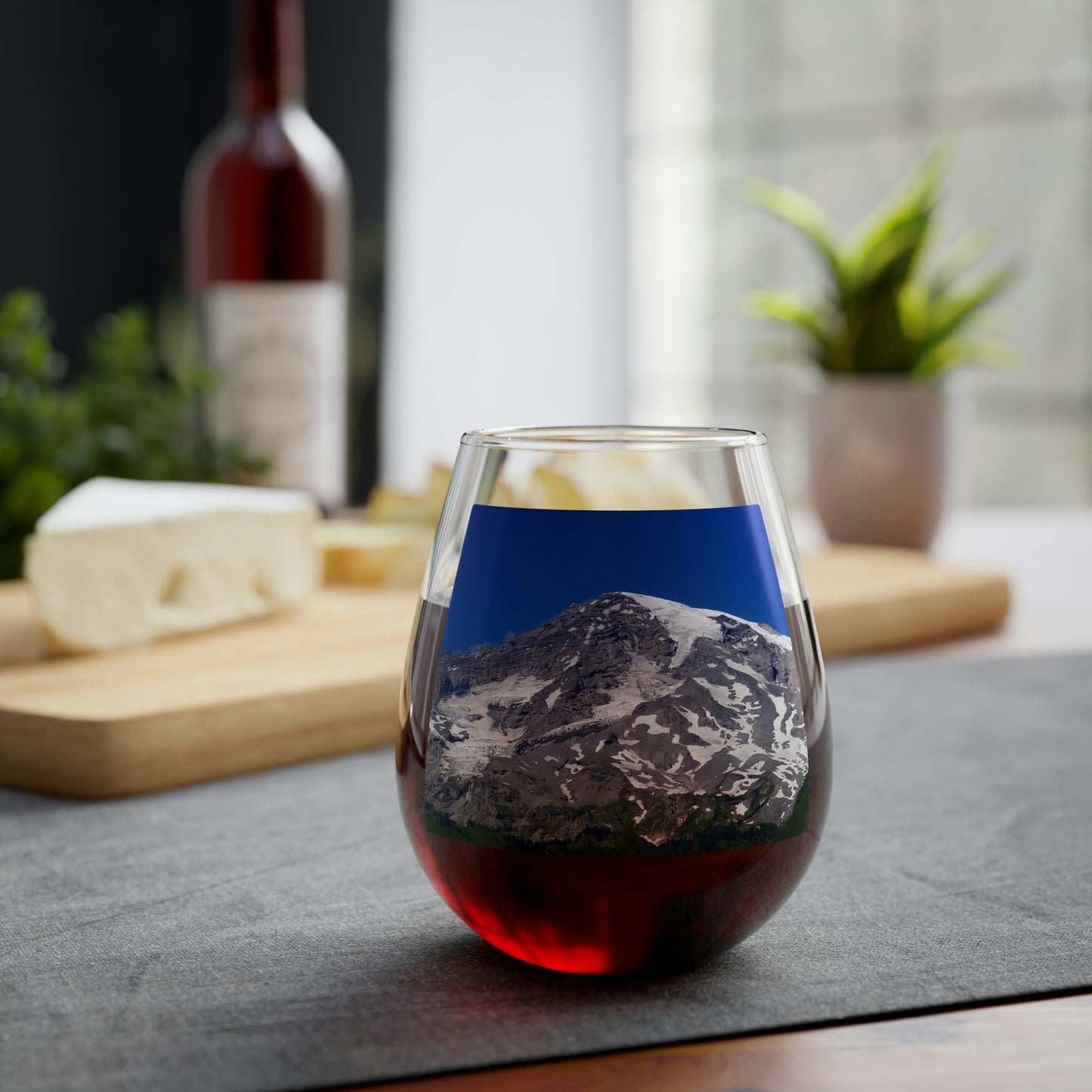 Majestic Mt. Rainier - Stemless Wine Glass, 11.75 oz - Fry1Productions