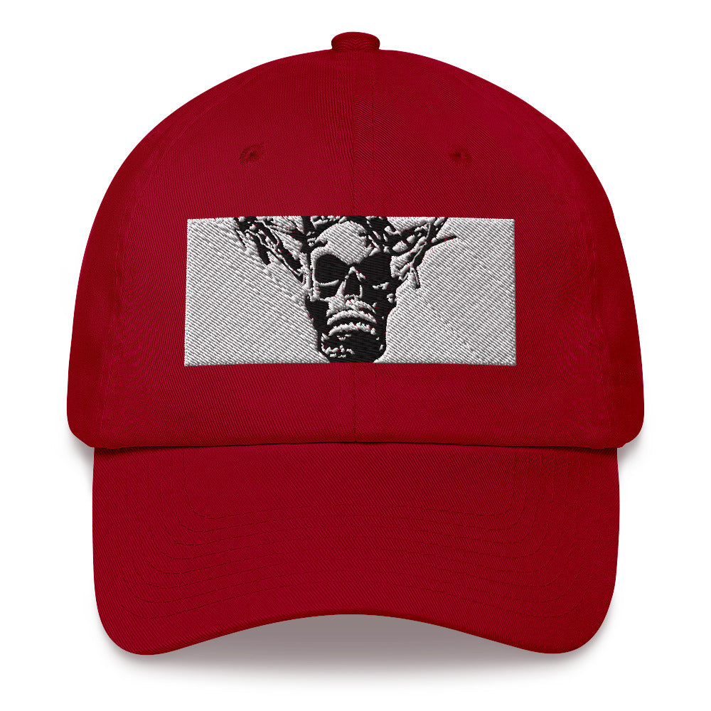 Skull Warrior Stare (Black & White) - Classic Dad Hat - Fry1Productions