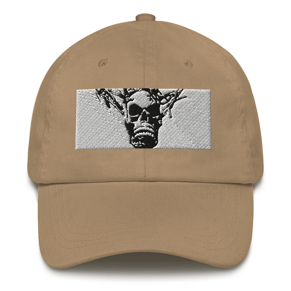 Skull Warrior Stare (Black & White) - Classic Dad Hat - Fry1Productions