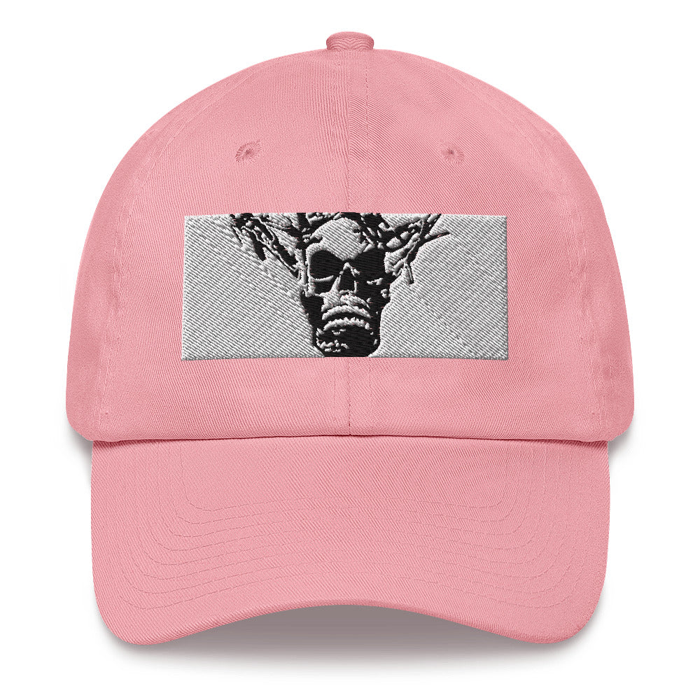 Skull Warrior Stare (Black & White) - Classic Dad Hat - Fry1Productions