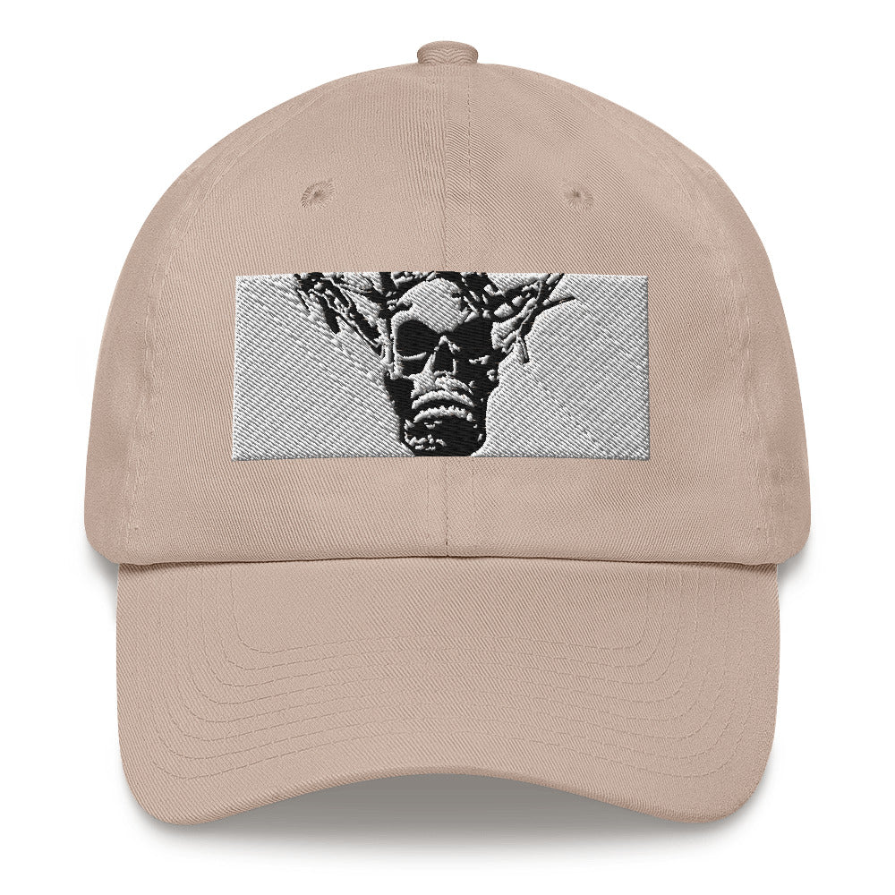 Skull Warrior Stare (Black & White) - Classic Dad Hat - Fry1Productions
