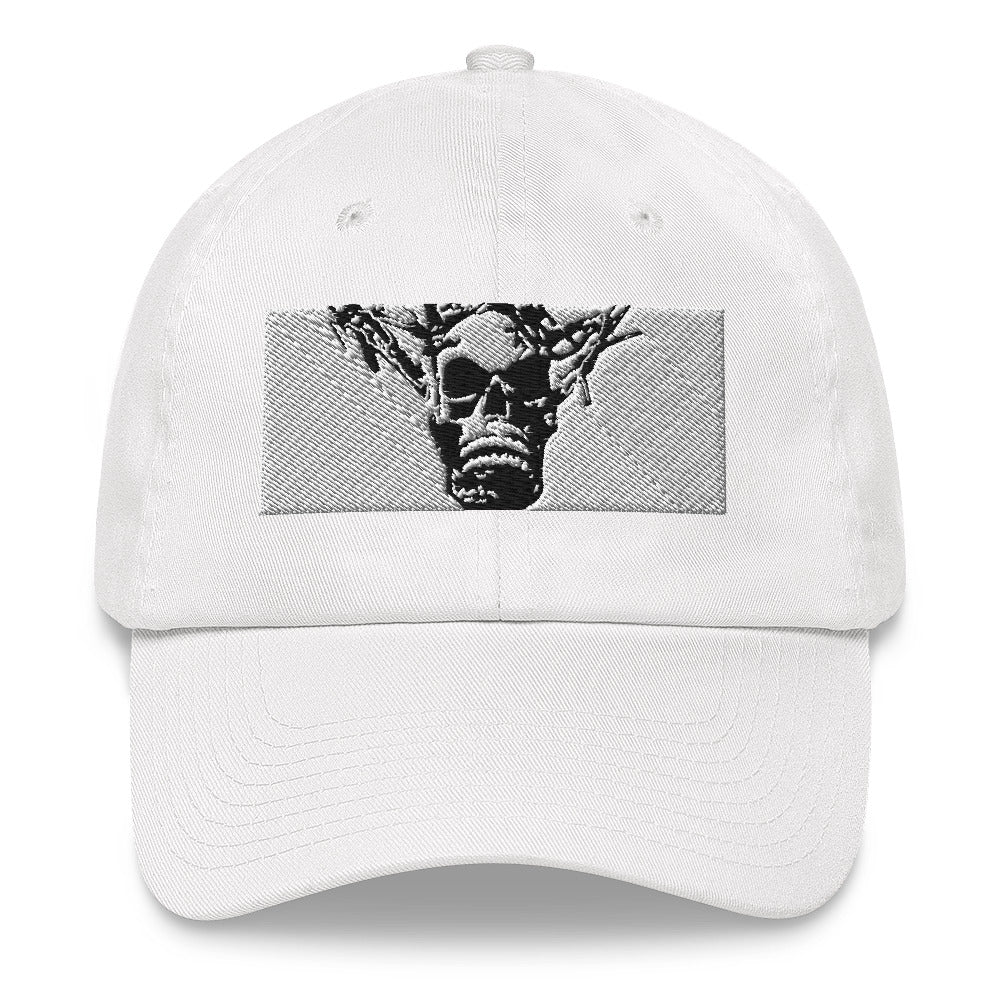 Skull Warrior Stare (Black & White) - Classic Dad Hat - Fry1Productions