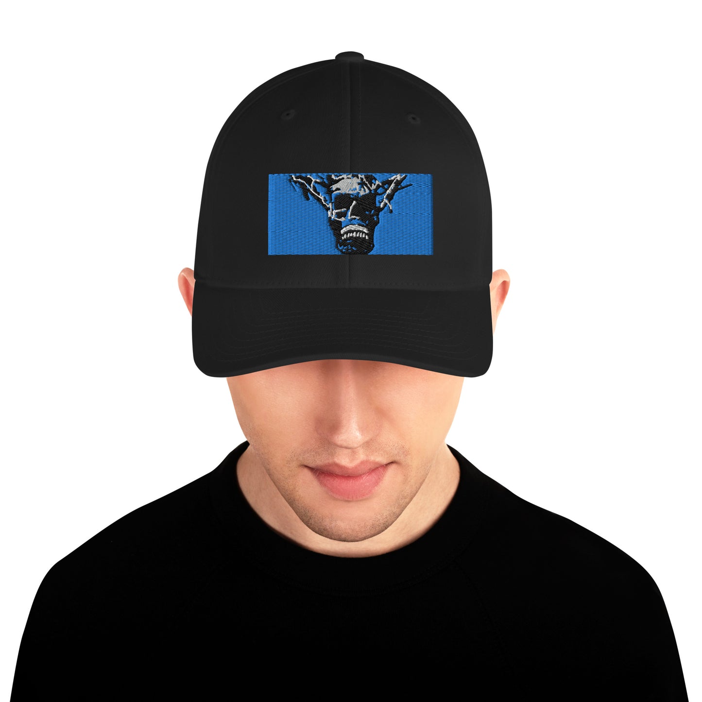 Skull Warrior Stare (Color) - Closed Back Structured Hat - Fry1Productions