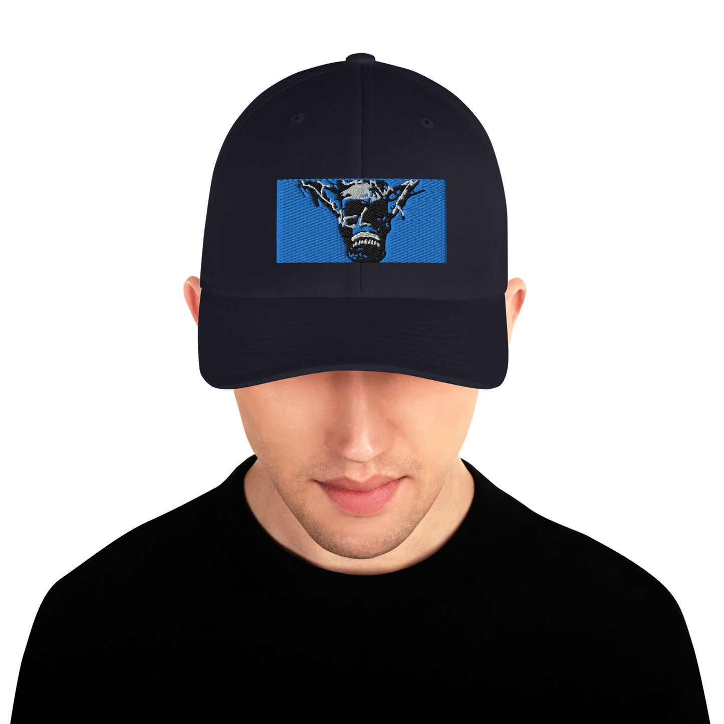 Skull Warrior Stare (Color) - Closed Back Structured Hat - Fry1Productions