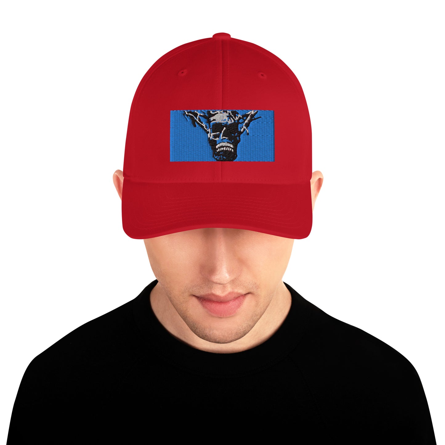 Skull Warrior Stare (Color) - Closed Back Structured Hat - Fry1Productions