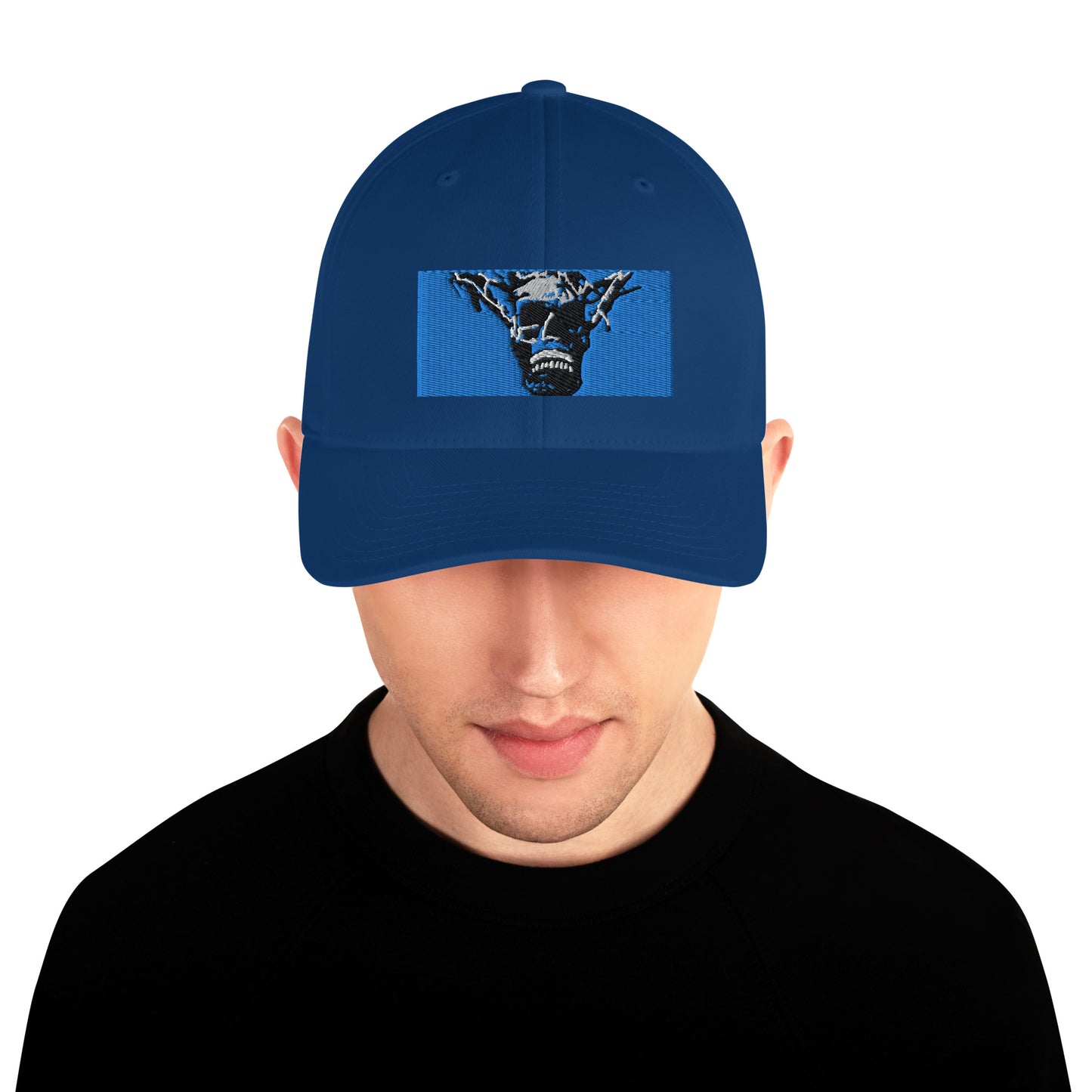 Skull Warrior Stare (Color) - Closed Back Structured Hat - Fry1Productions