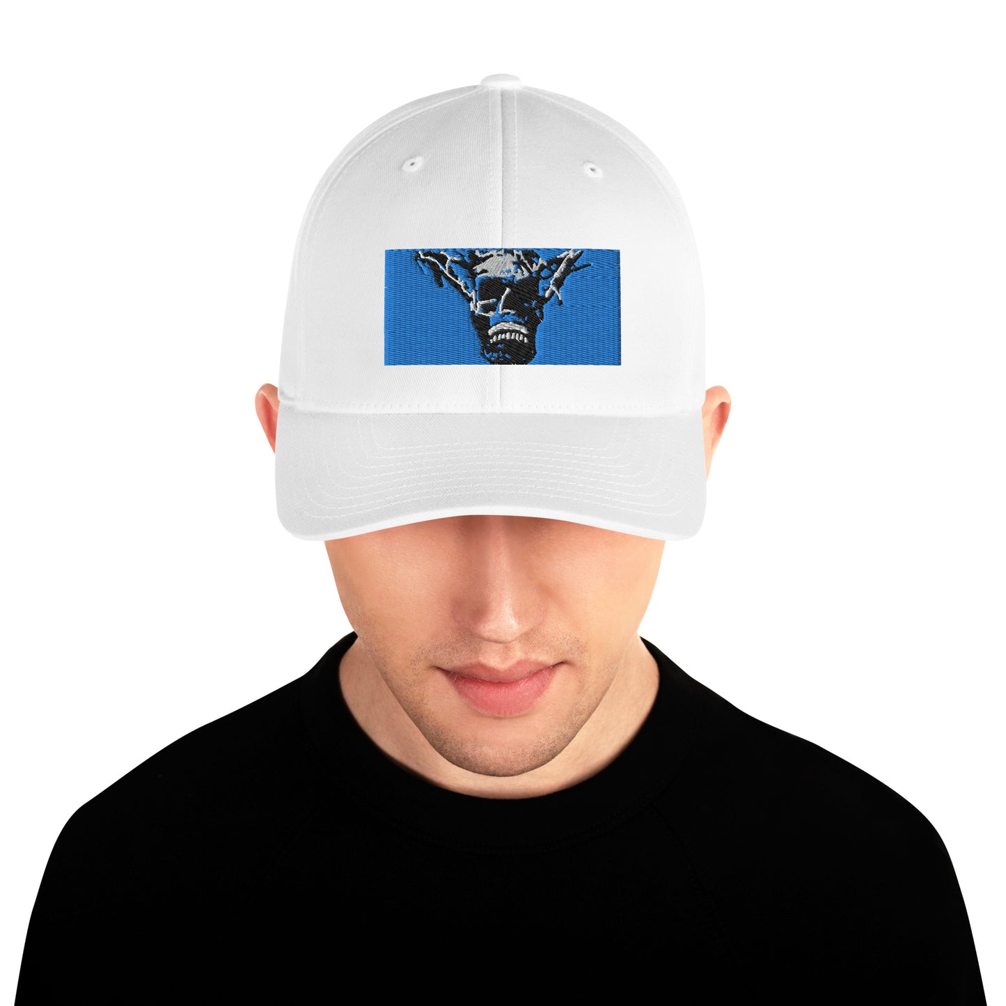 Skull Warrior Stare (Color) - Closed Back Structured Hat - Fry1Productions