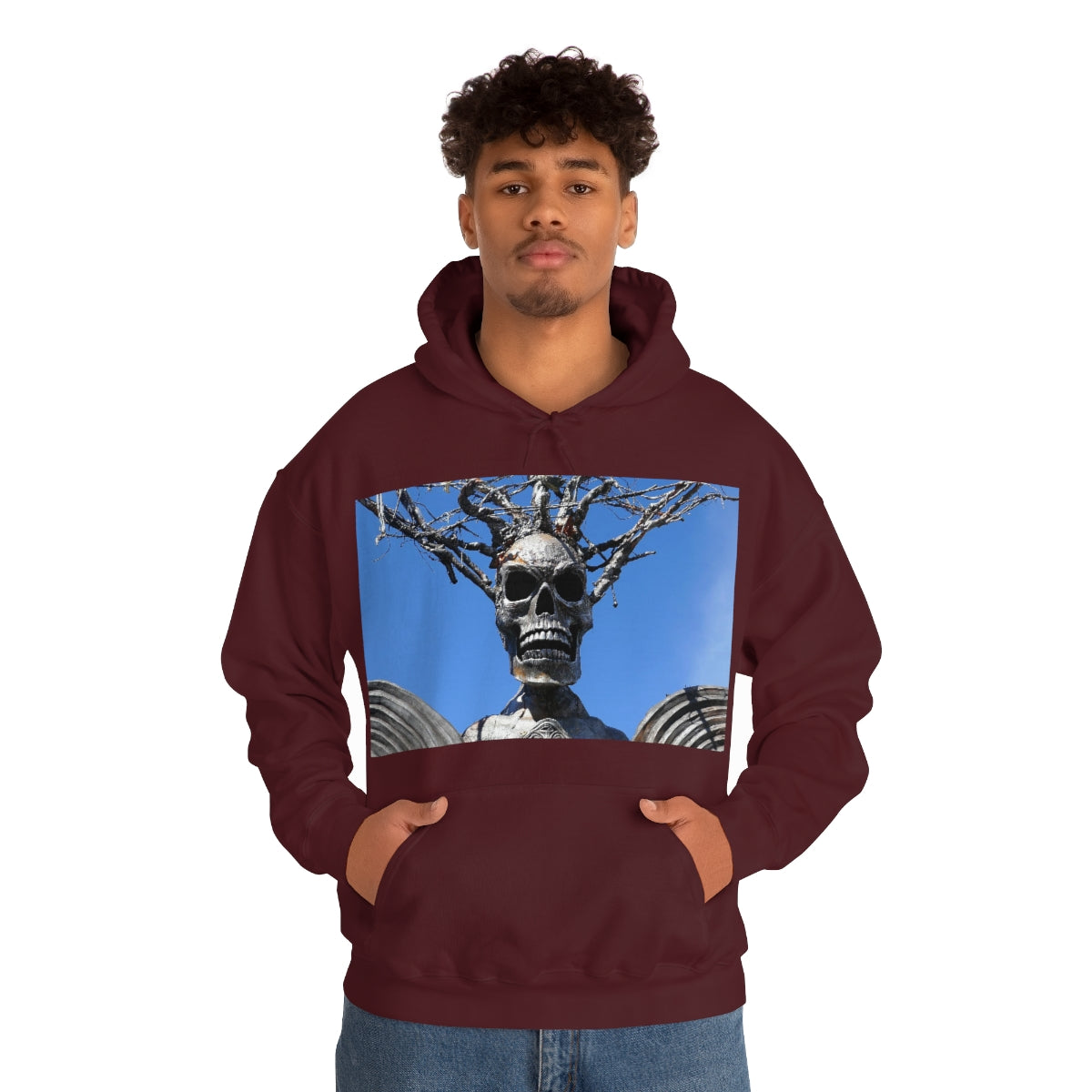 Skull Warrior Stare - Unisex Heavy Blend Hooded Sweatshirt - Fry1Productions