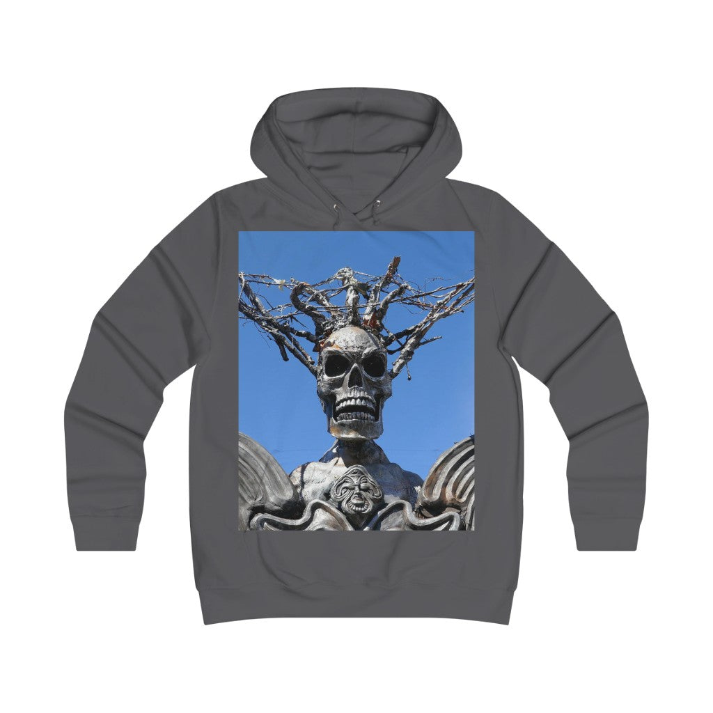 "Skull Warrior Stare" - Girlie College Hoodie - Fry1Productions