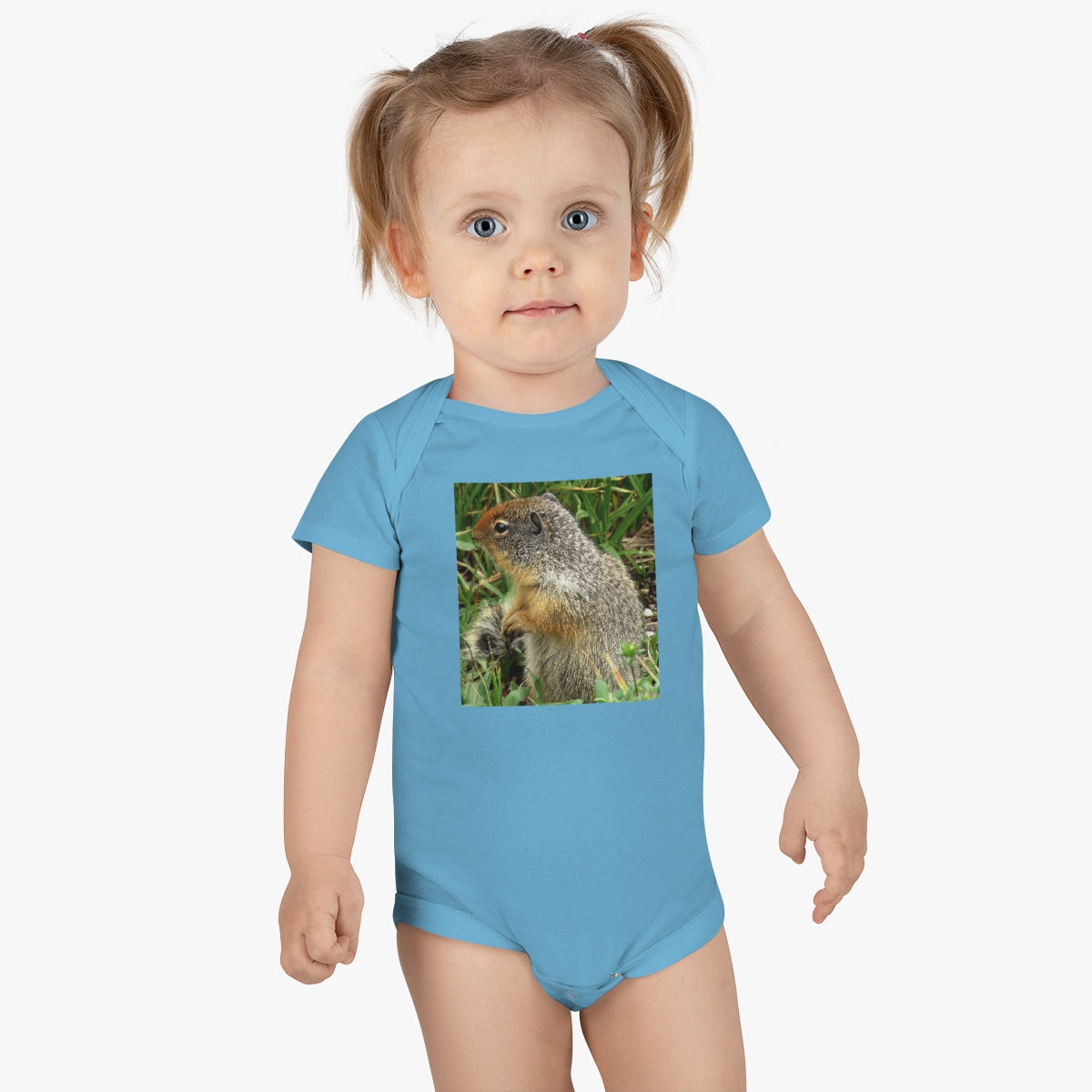 Inquisitive Stare - Baby Short Sleeve Onesie - Fry1Productions