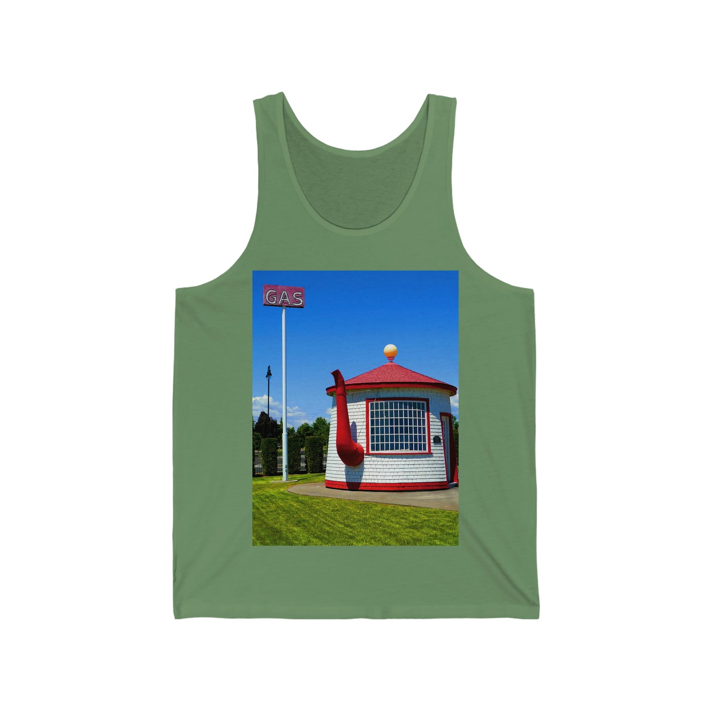 Historic Teapot Dome Service Station - Unisex Jersey Tank - Fry1Productions