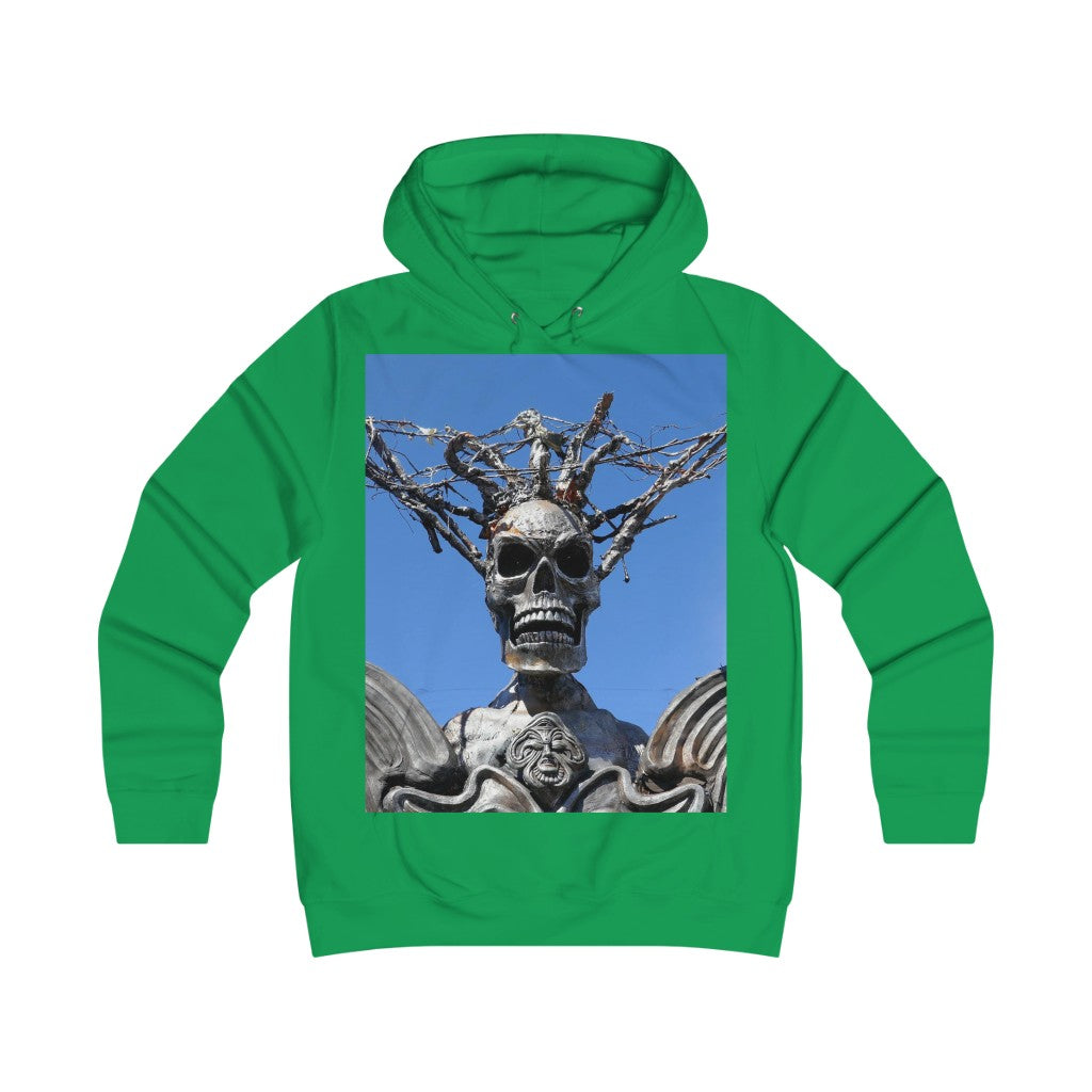 "Skull Warrior Stare" - Girlie College Hoodie - Fry1Productions