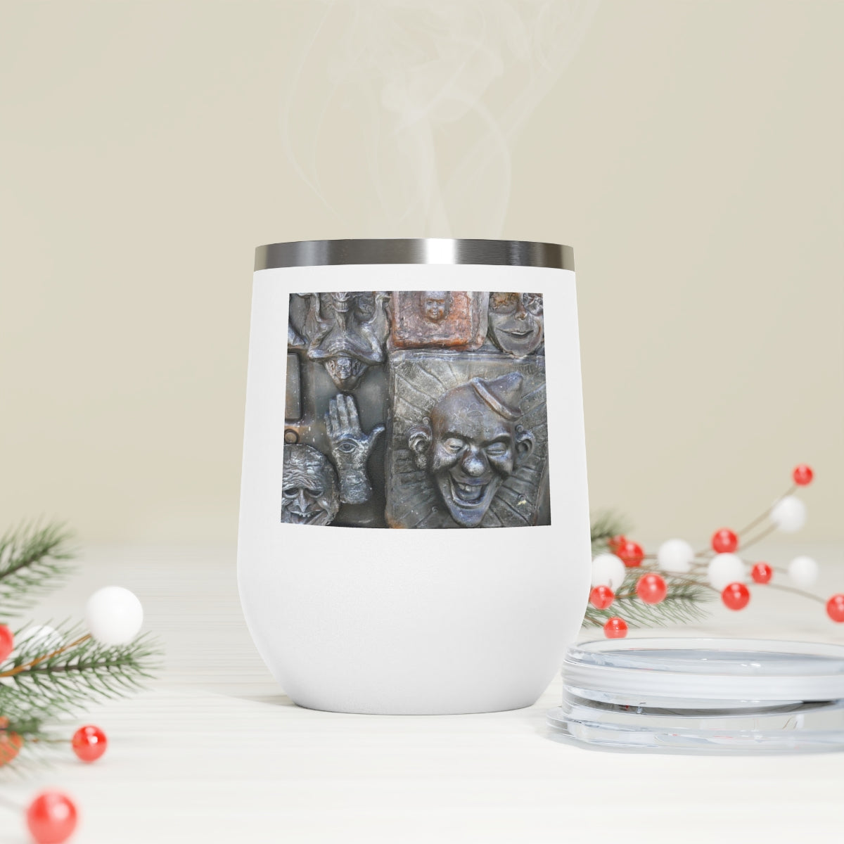 Cosmic Laughter - 12 oz Insulated Wine Tumbler - Fry1Productions
