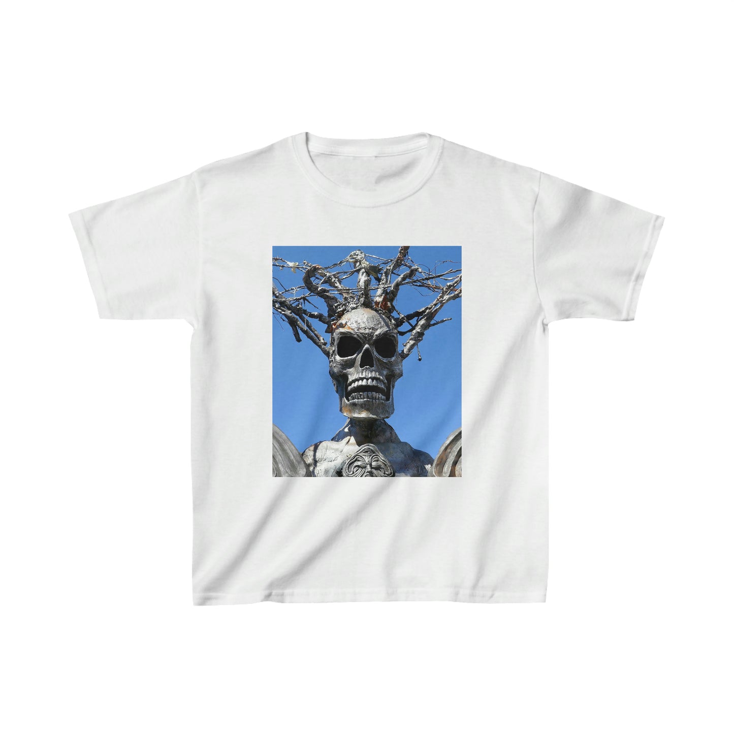 Skull Warrior Stare - Kids Cotton Tee - Fry1Productions