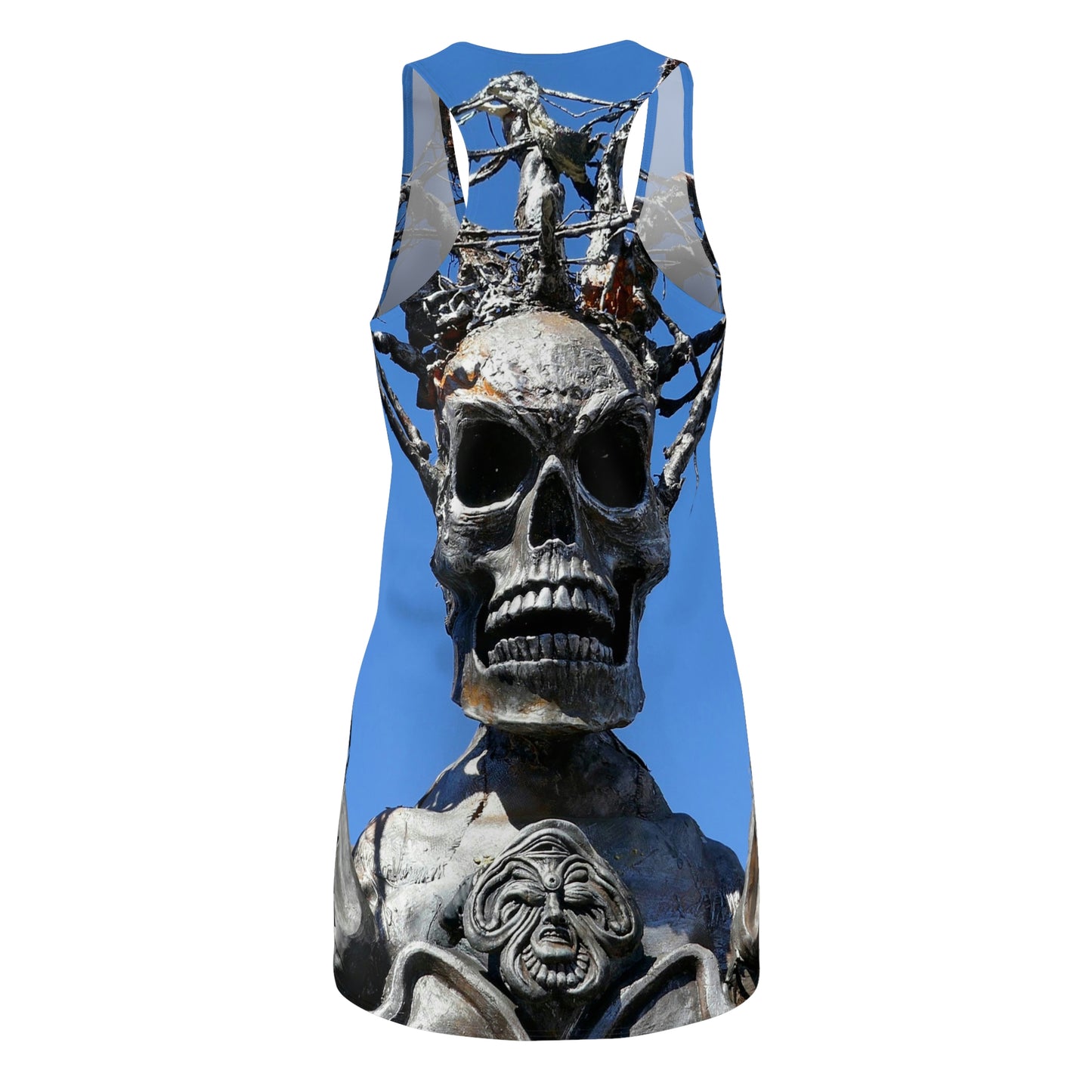 Skull Warrior Stare - Women's All-Over Print Racerback Dress - Fry1Productions