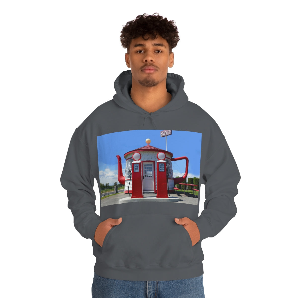 Awesome Teapot Dome Service Station - Unisex Heavy Blend Hooded Sweatshirt - Fry1Productions