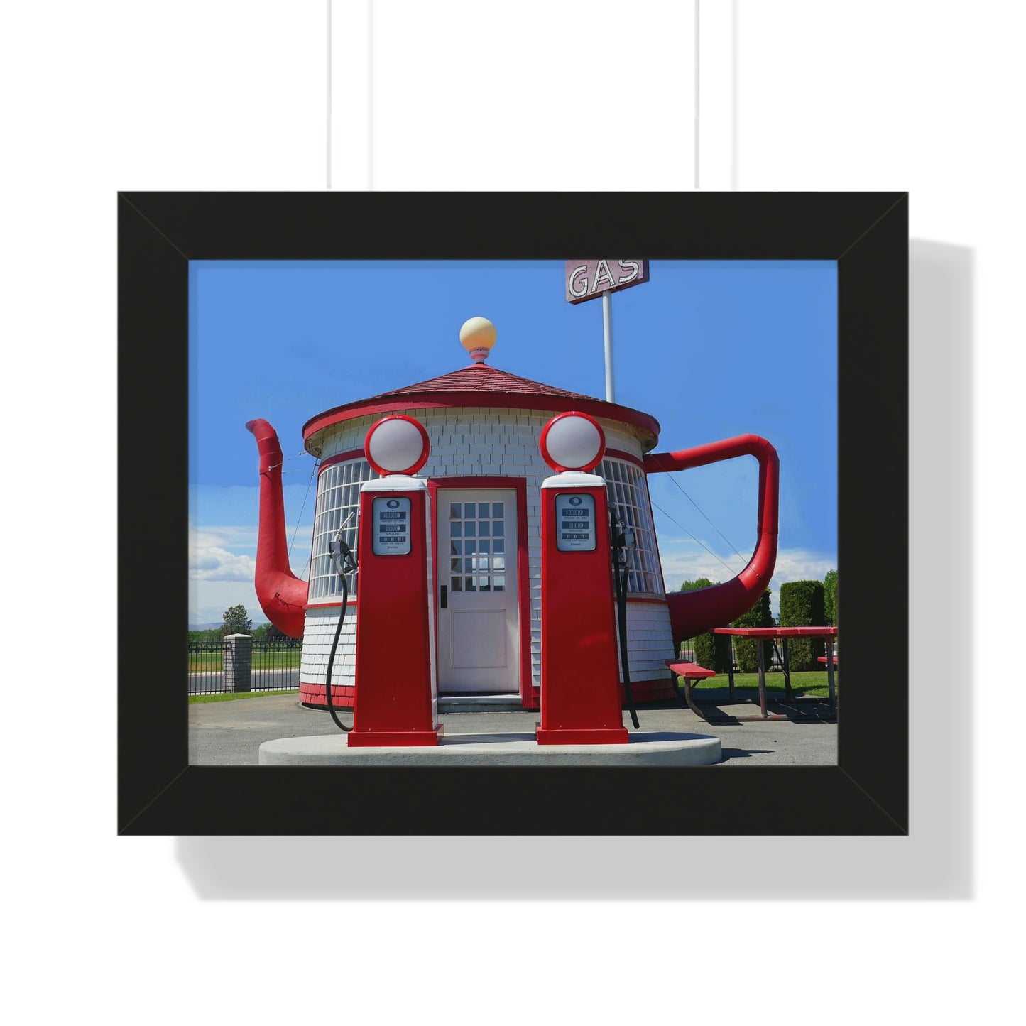 Awesome Teapot Dome Service Station - Framed Horizontal Poster - Fry1Productions