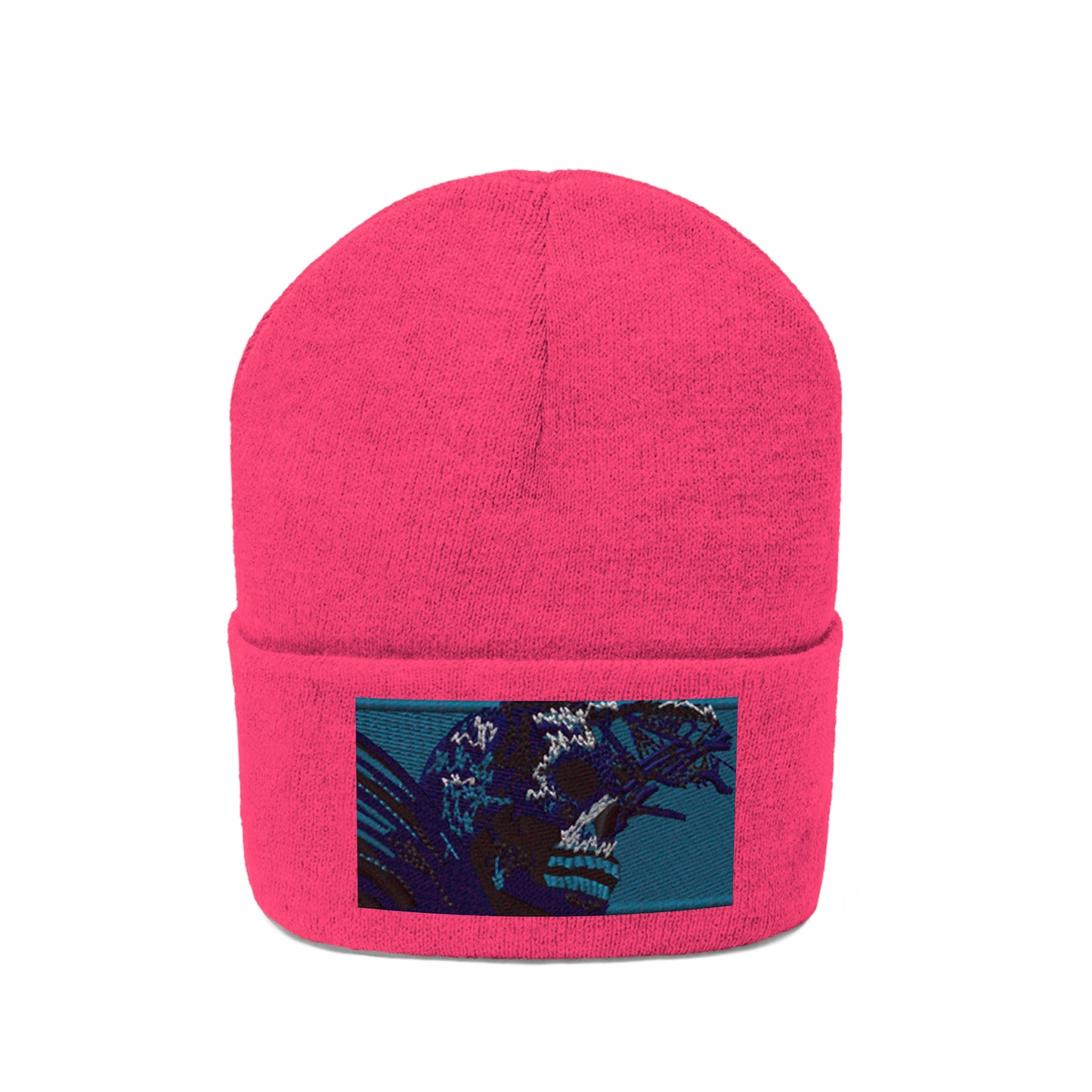 Skull Warrior (color) - Unisex Knit Beanie - Fry1Productions