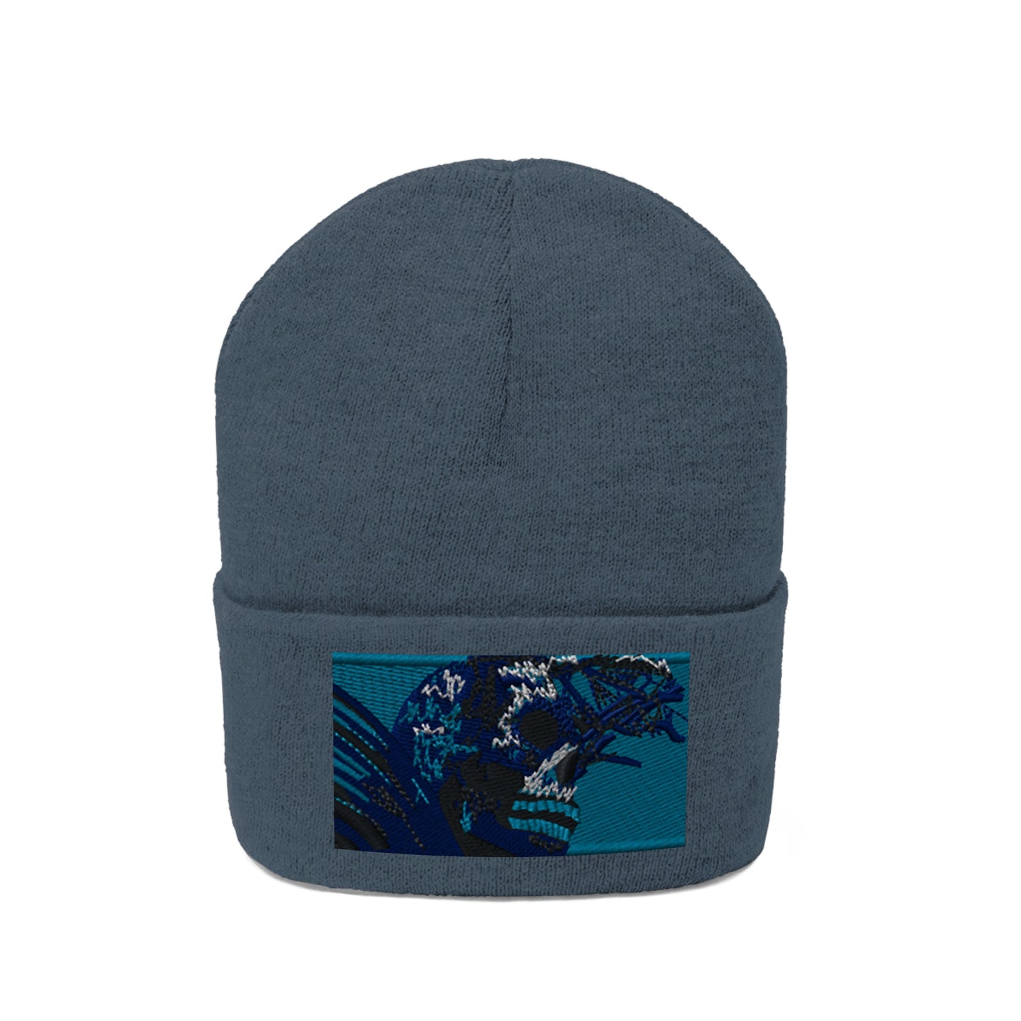 Skull Warrior (color) - Unisex Knit Beanie - Fry1Productions