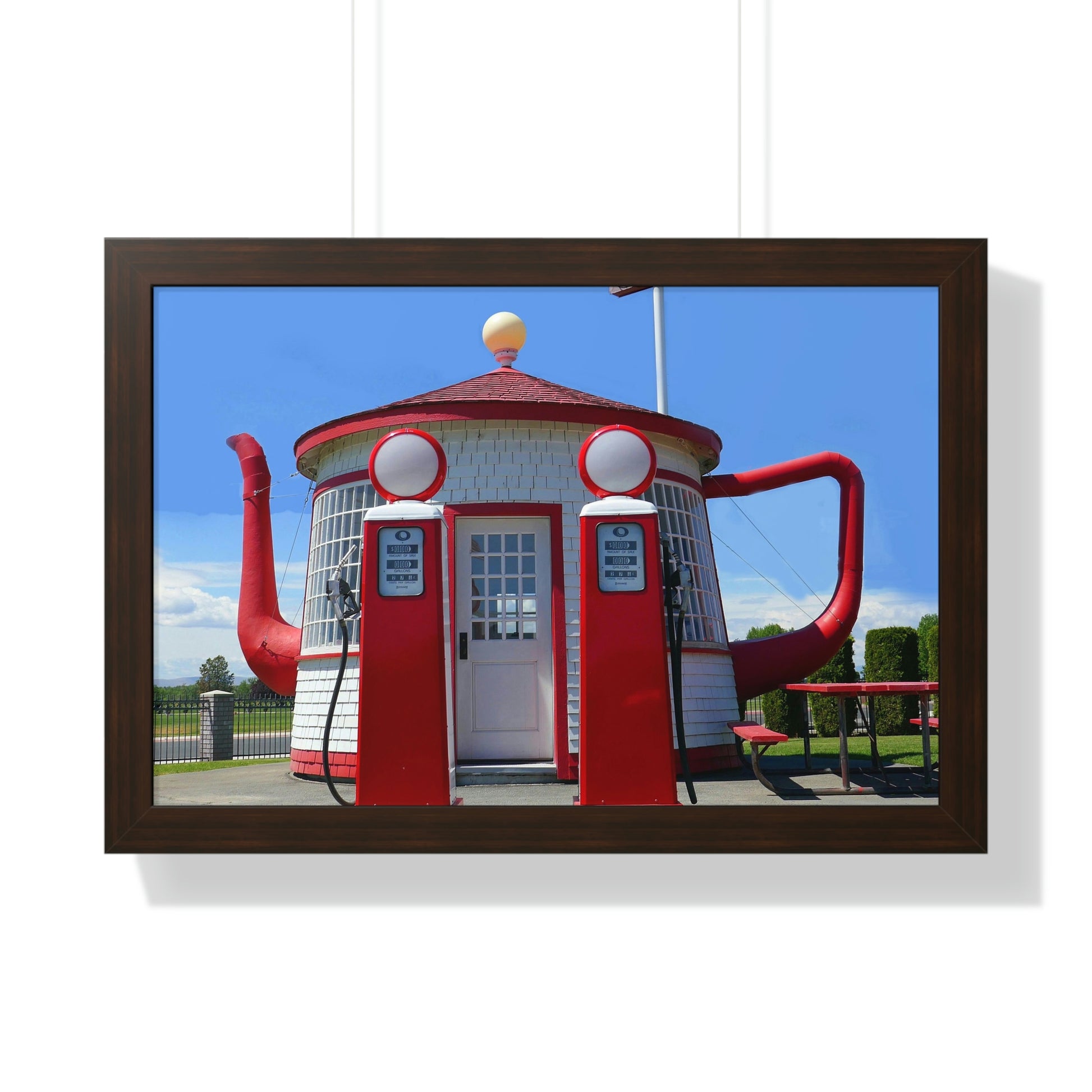 Awesome Teapot Dome Service Station - Framed Horizontal Poster - Fry1Productions