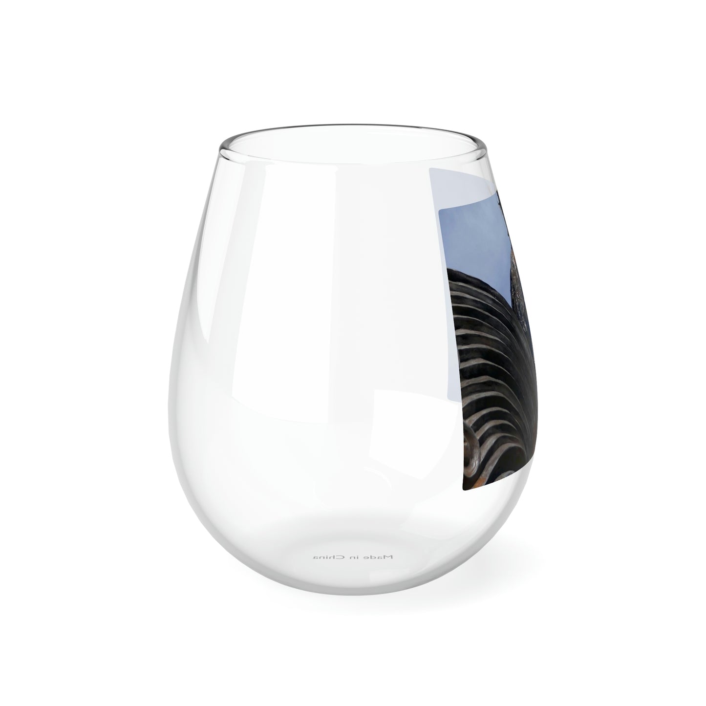 Skull Warrior - Stemless Wine Glass, 11.75 oz - Fry1Productions