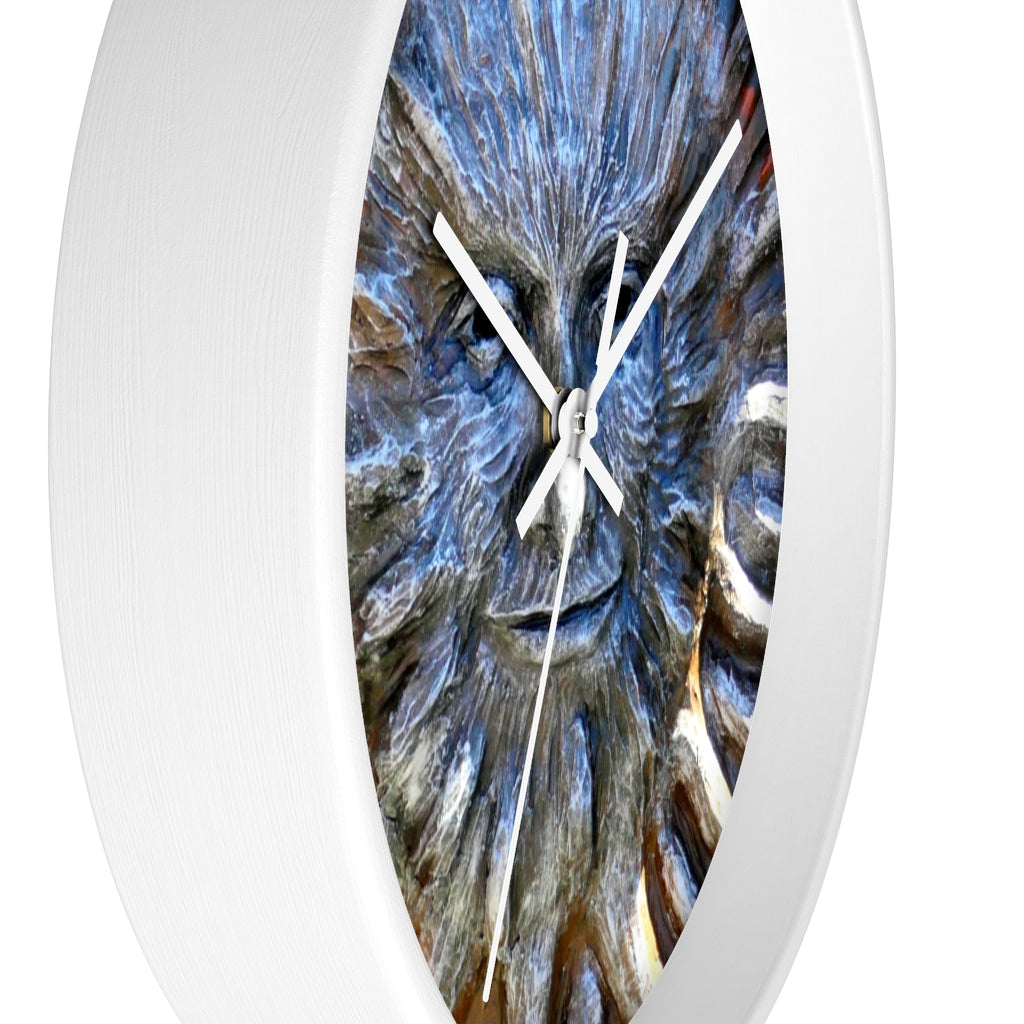 "Sun God" - 10" Wooden Frame Wall Clock - Fry1Productions