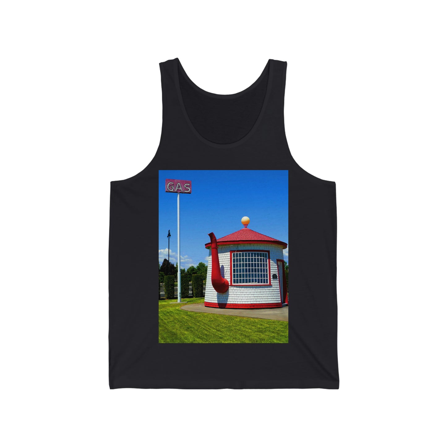 Historic Teapot Dome Service Station - Unisex Jersey Tank - Fry1Productions