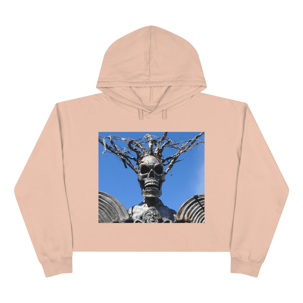 Skull Warrior Stare - Crop Hoodie - Fry1Productions