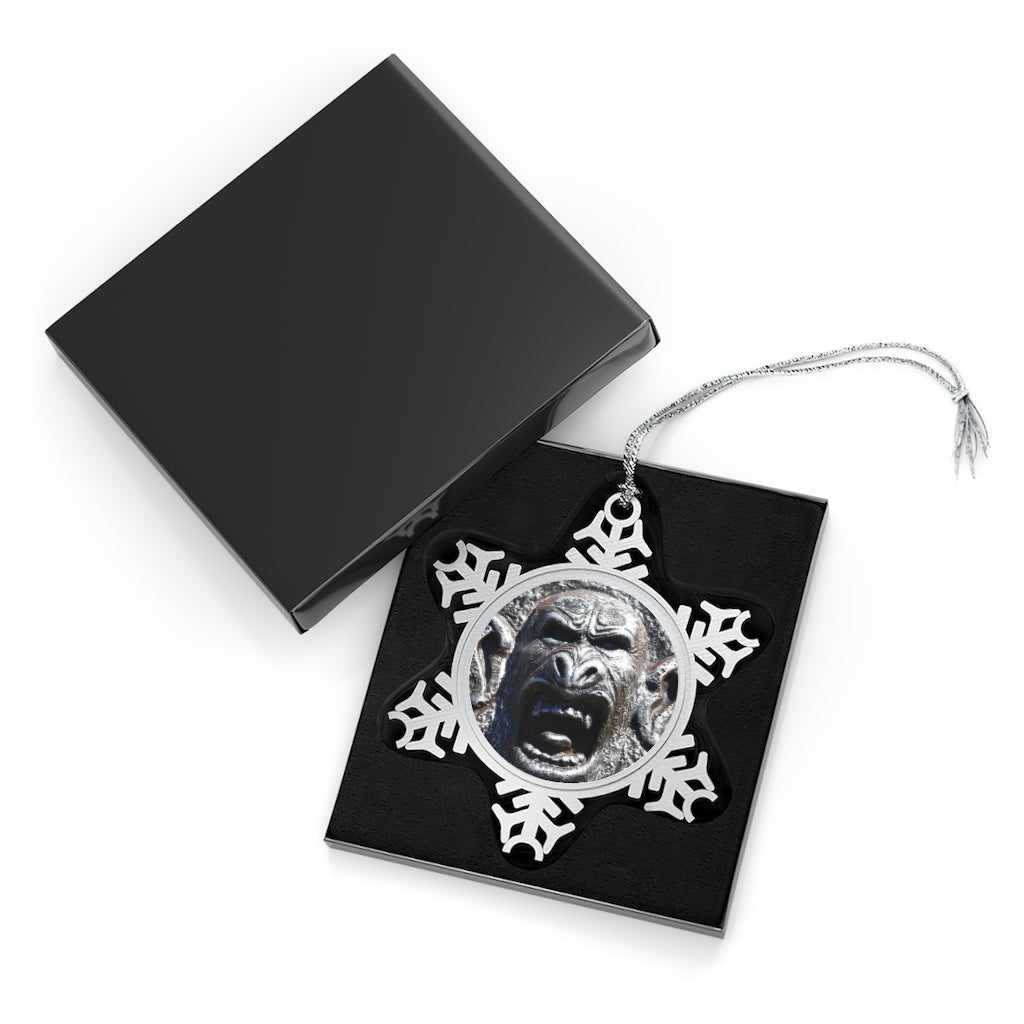Frenzy Scream - Pewter Snowflake Ornament - Fry1Productions