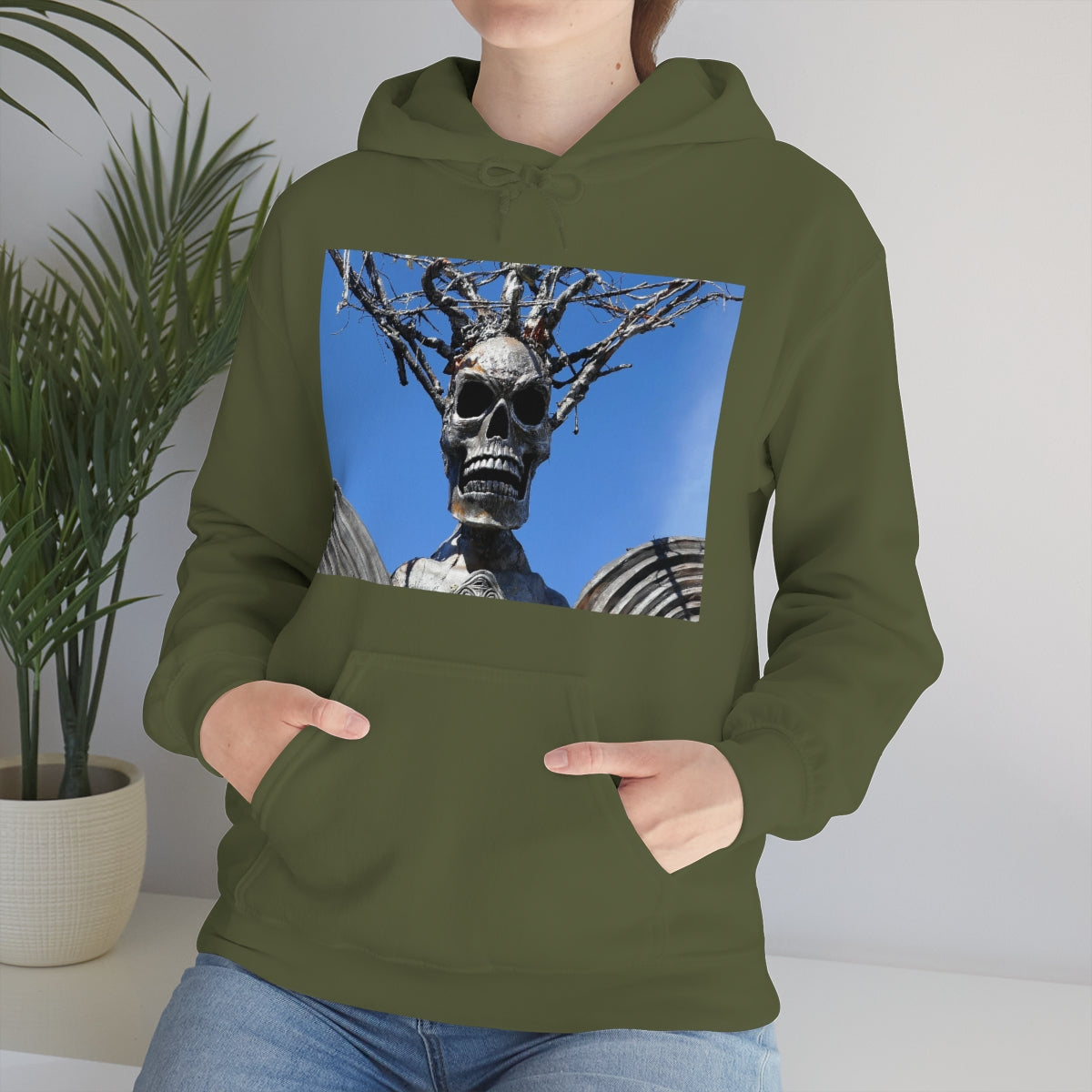 Skull Warrior Stare - Unisex Heavy Blend Hooded Sweatshirt - Fry1Productions