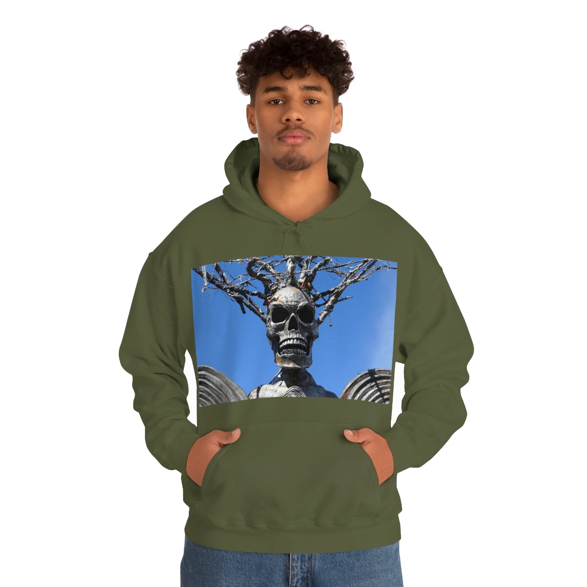 Skull Warrior Stare - Unisex Heavy Blend Hooded Sweatshirt - Fry1Productions
