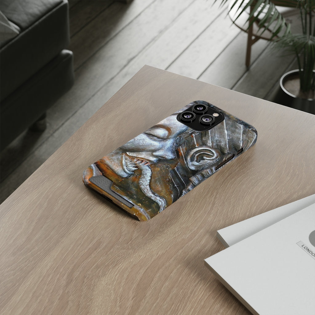 "Snakily Speaking" - Galaxy S22 S21 & iPhone 13 Case With Card Holder - Fry1Productions