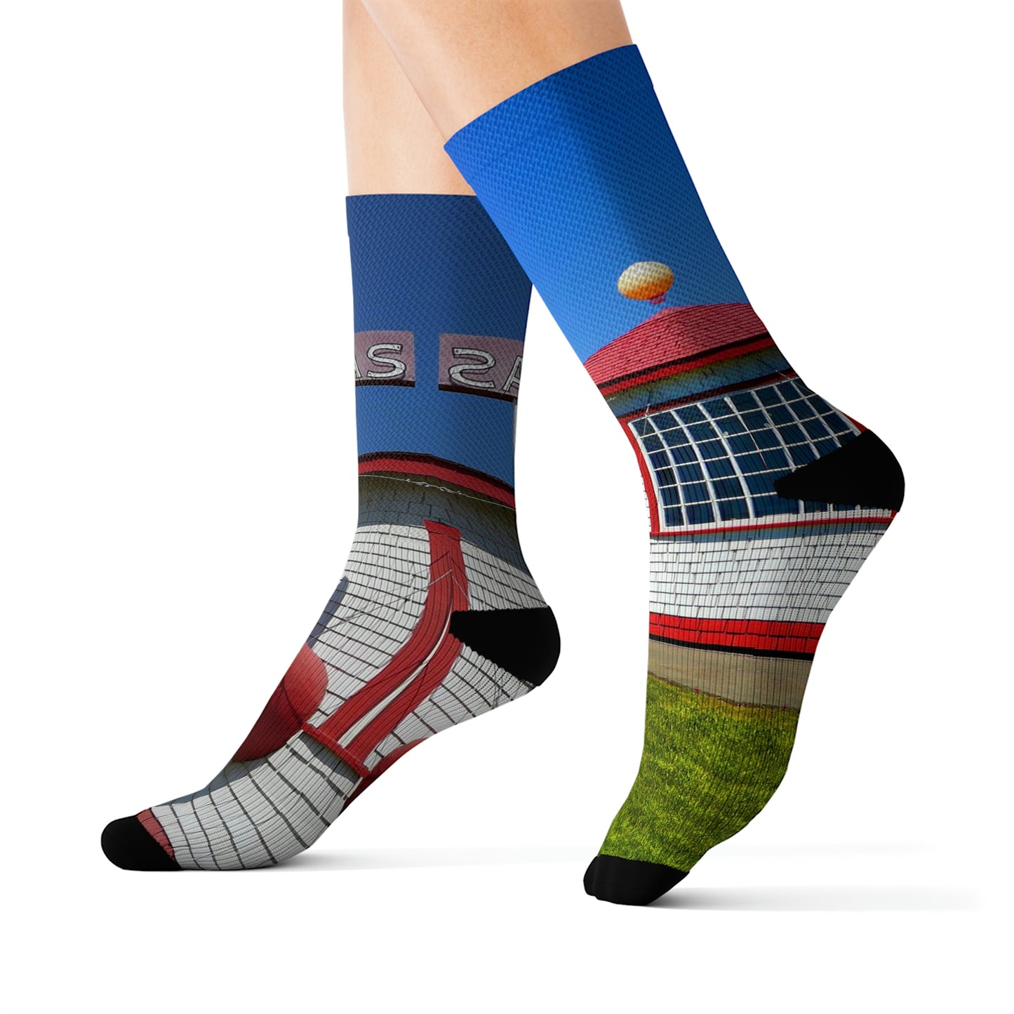 Historic Teapot Dome Service Station - All-Over Print Socks - Fry1Productions