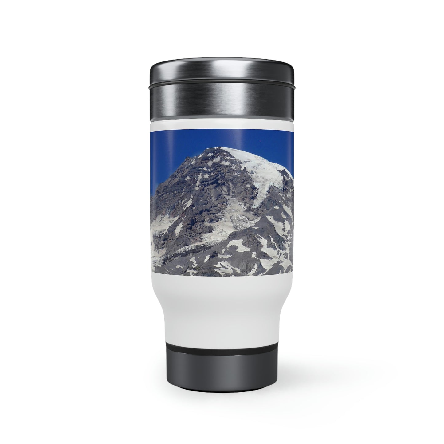 Majestic Mt. Rainier - Stainless Steel Travel Mug with Handle, 14oz - Fry1Productions